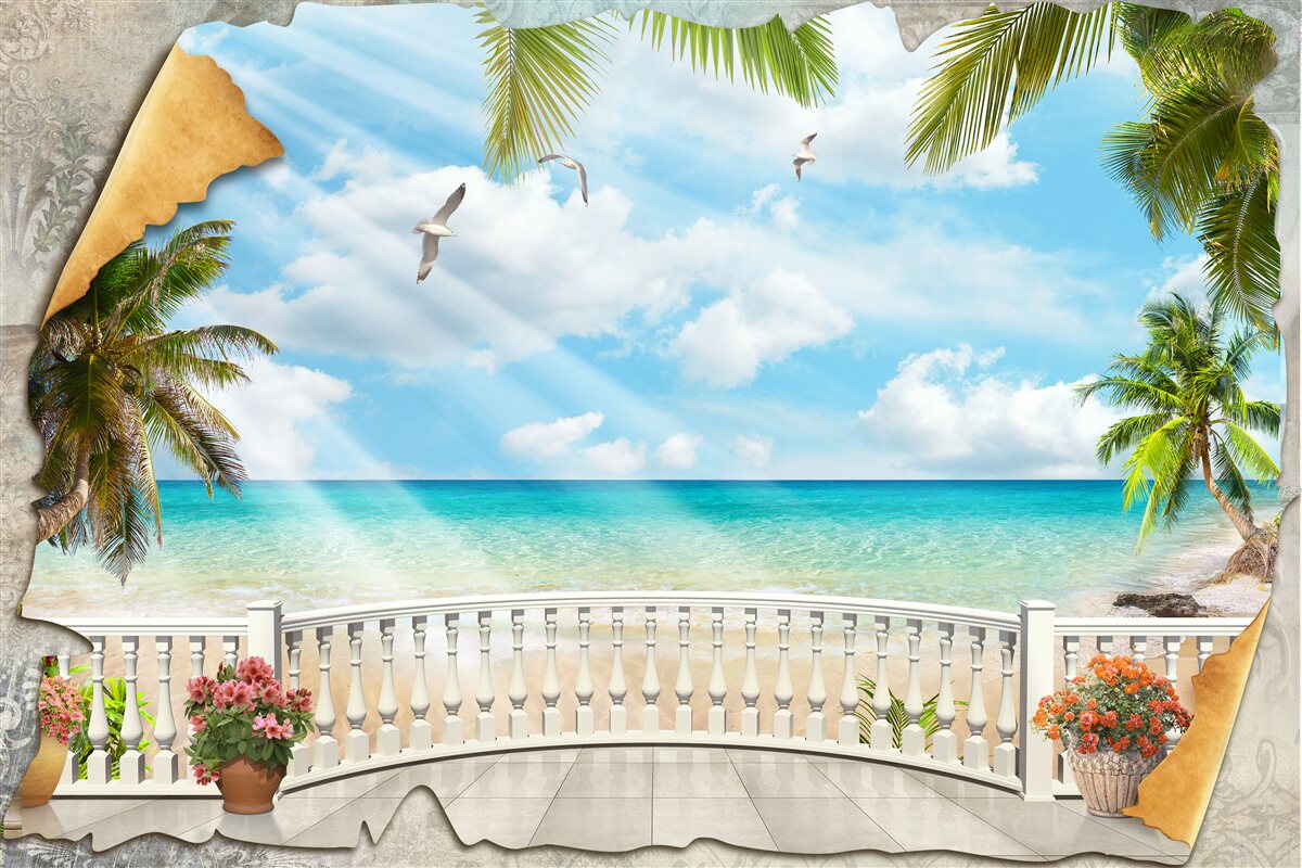 Фотошпалери мальовничий вид на море влітку