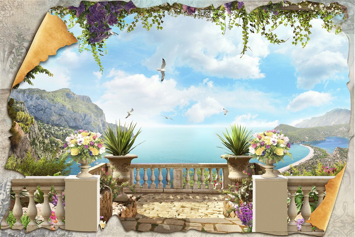 Фотошпалери панорамний вид на море з балкона