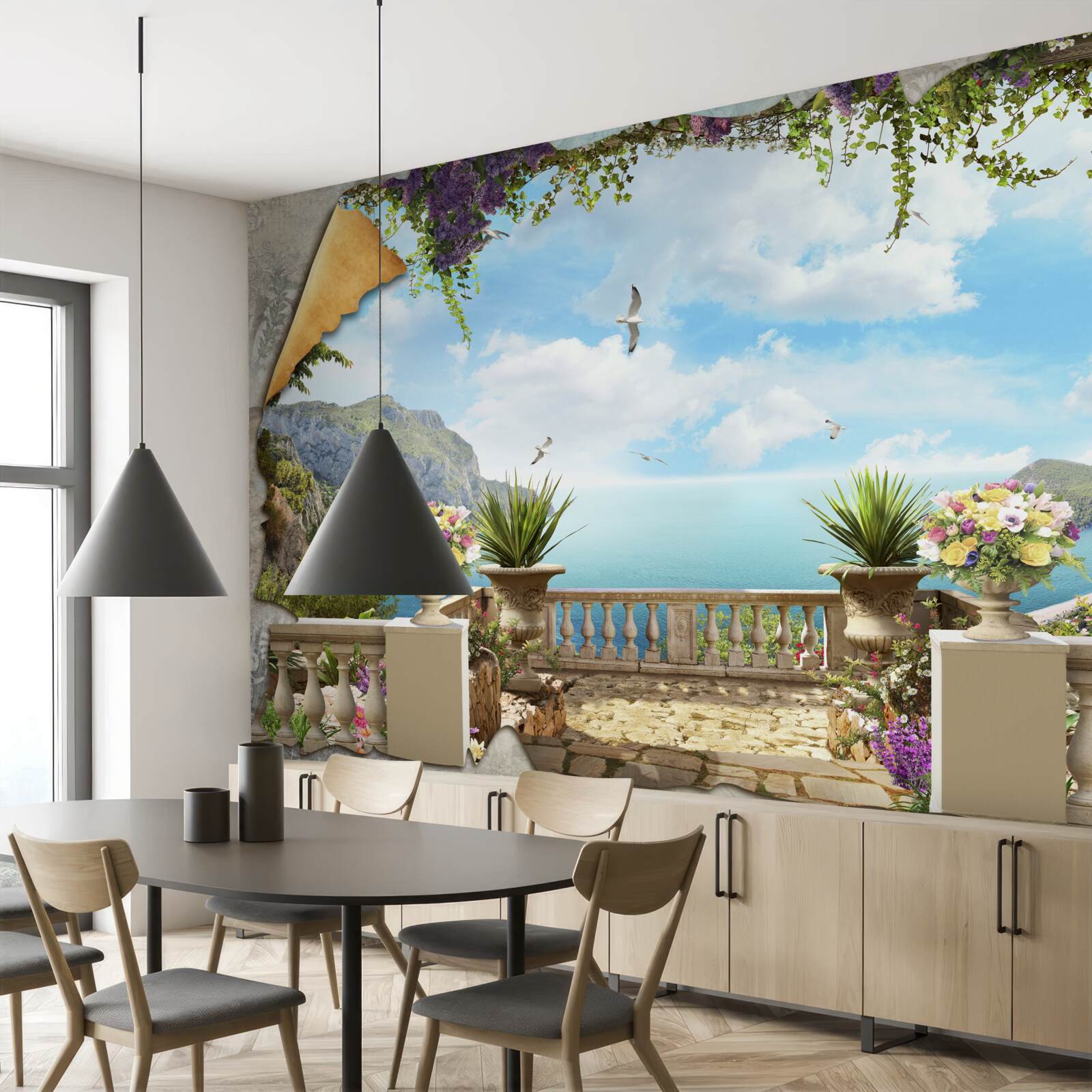 Фотошпалери панорамний вид на море з балкона