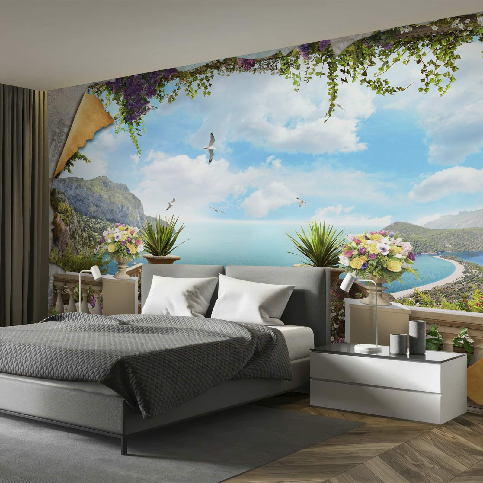 Фотошпалери панорамний вид на море з балкона