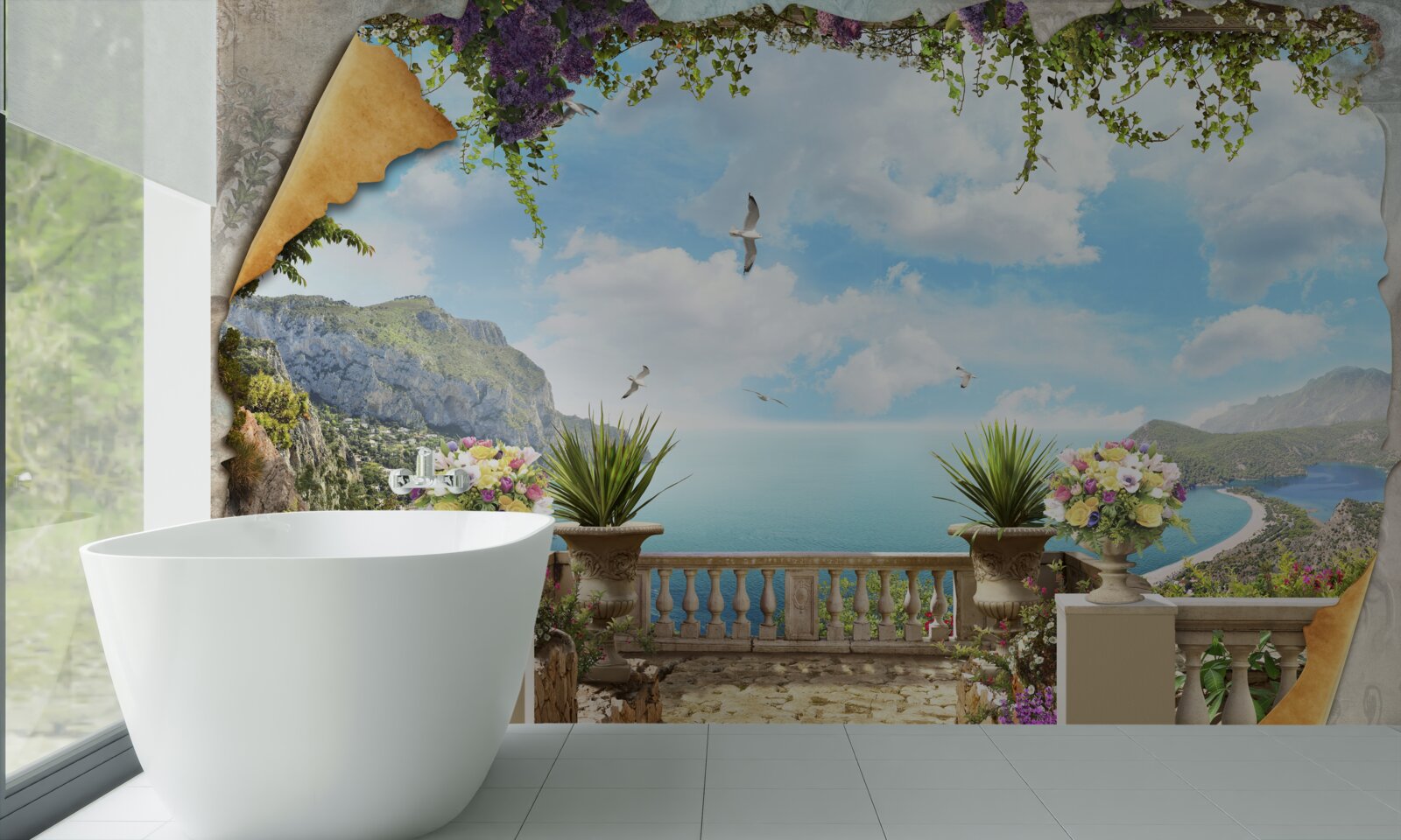 Фотошпалери панорамний вид на море з балкона