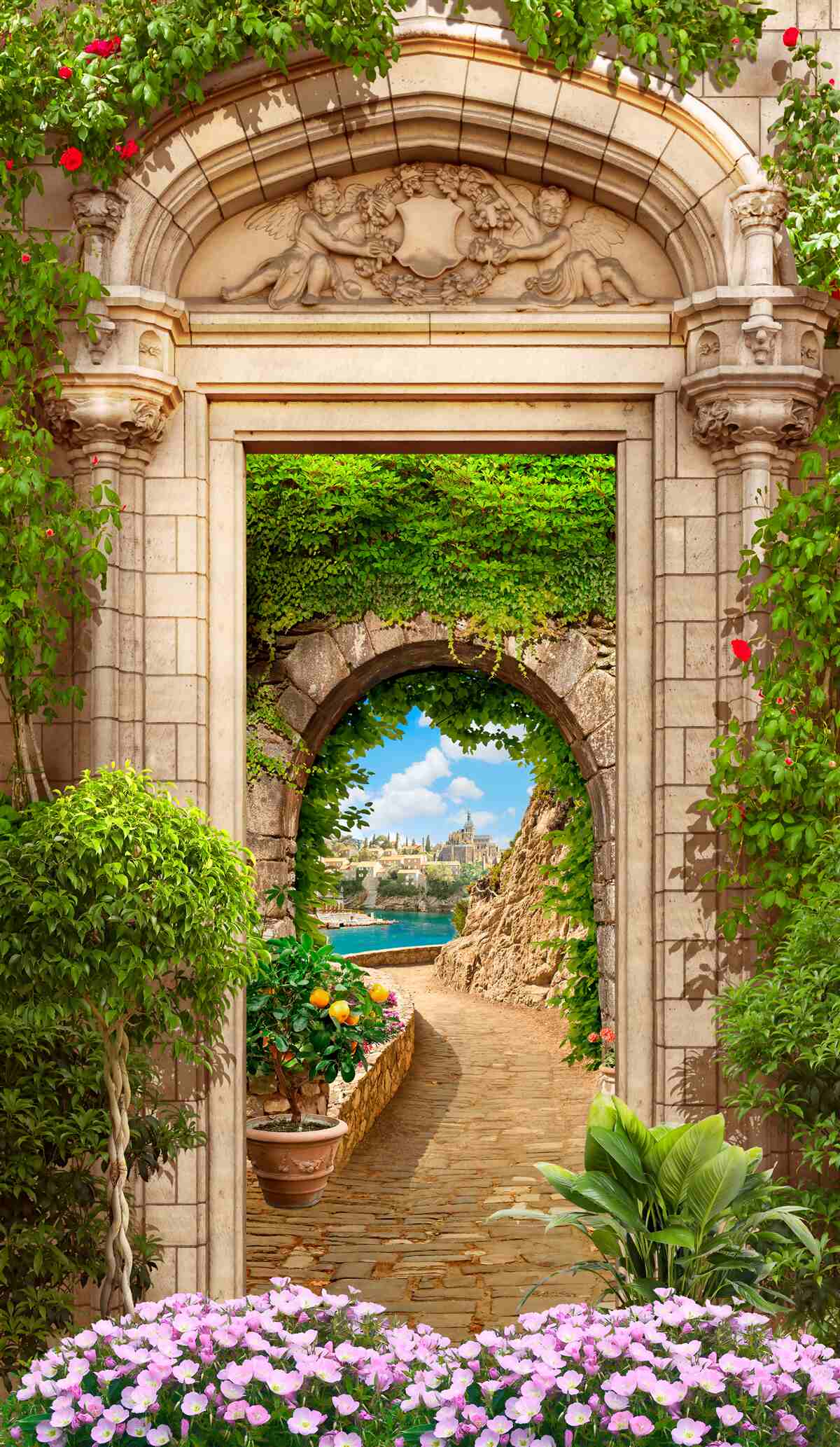 Фотошпалери відмінний перехід під аркою