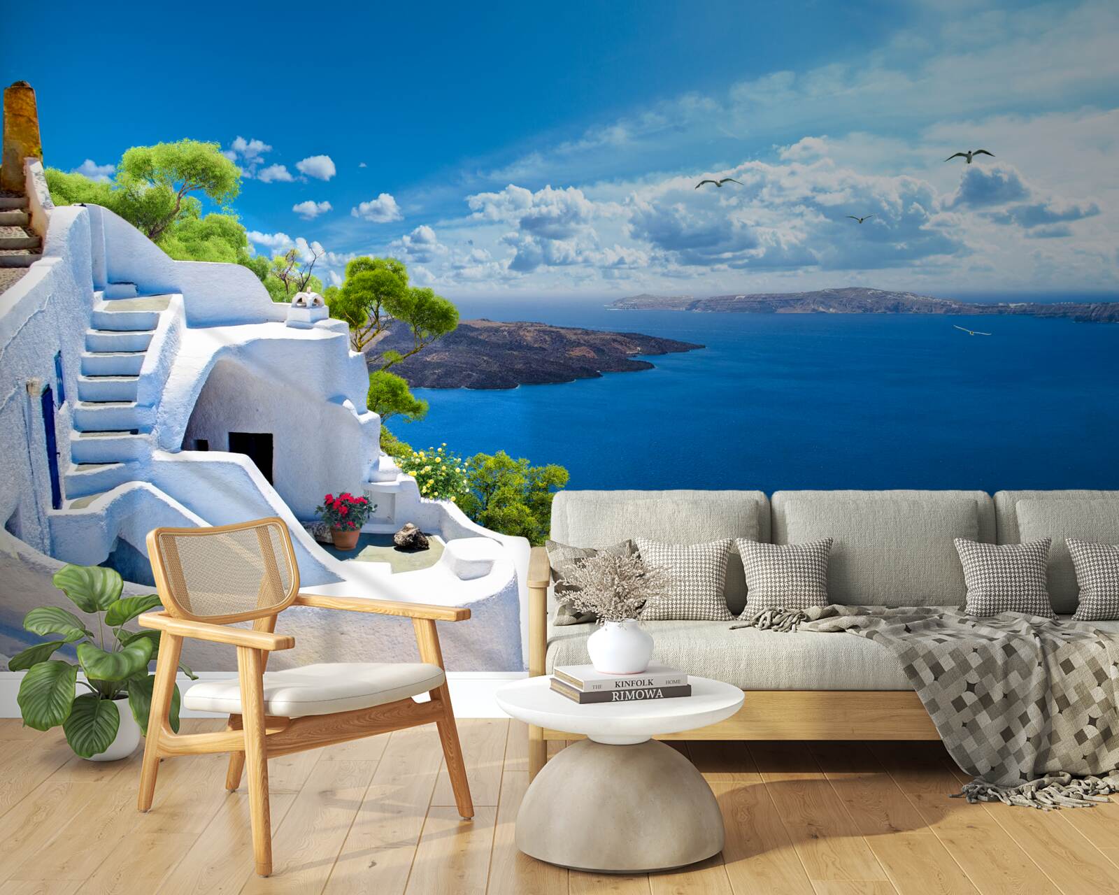 Фотошпалери острів санторіні в греції