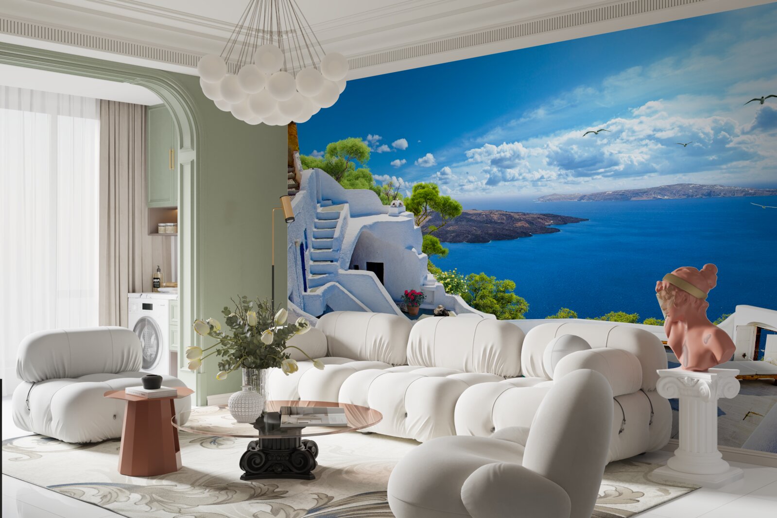 Фотошпалери острів санторіні в греції