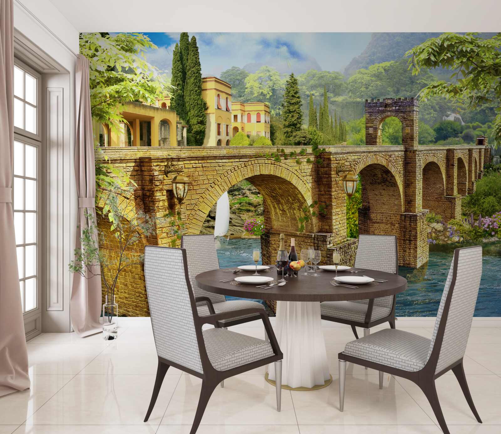 Фотошпалери чудовий архітектурний міст через канал