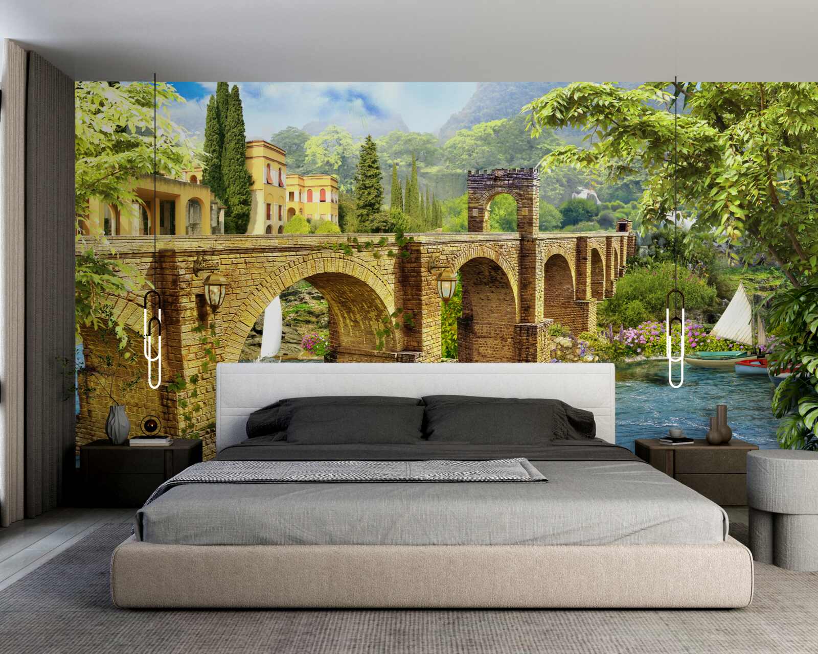 Фотошпалери чудовий архітектурний міст через канал