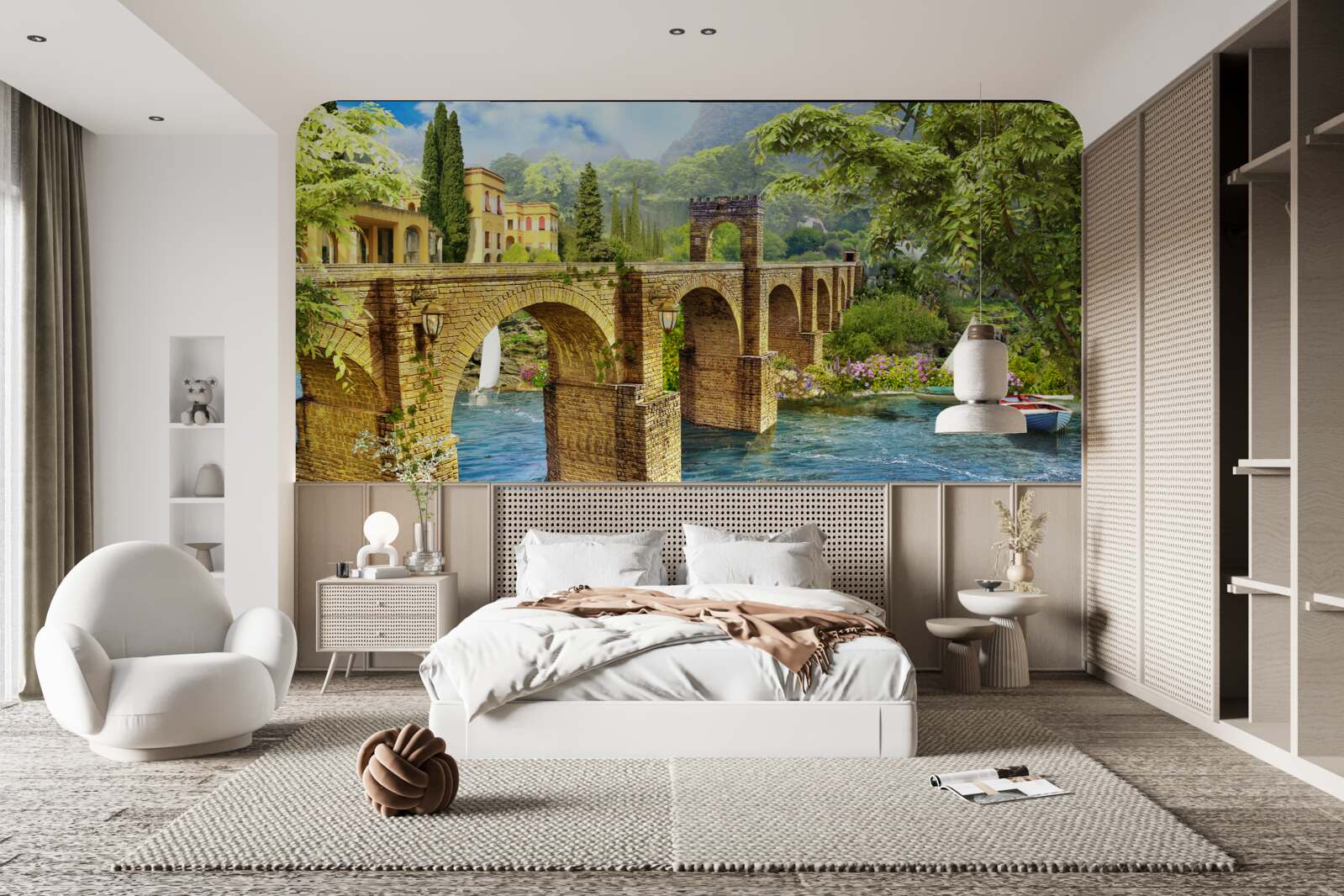 Фотошпалери чудовий архітектурний міст через канал