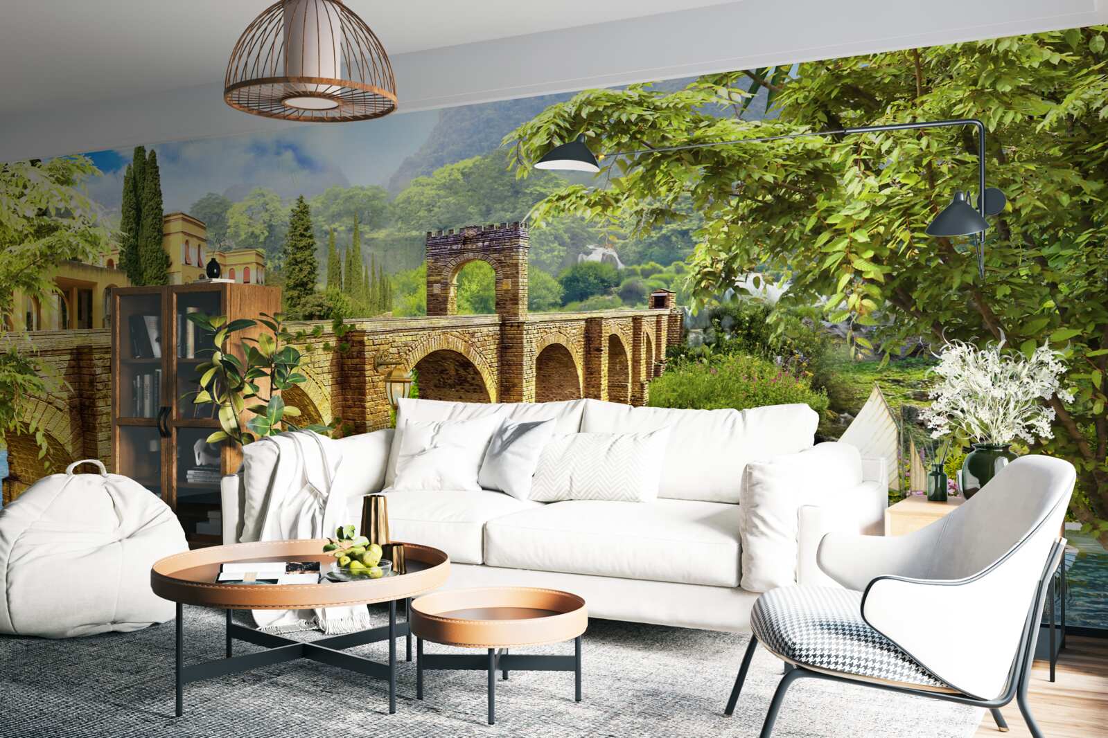 Фотошпалери чудовий архітектурний міст через канал