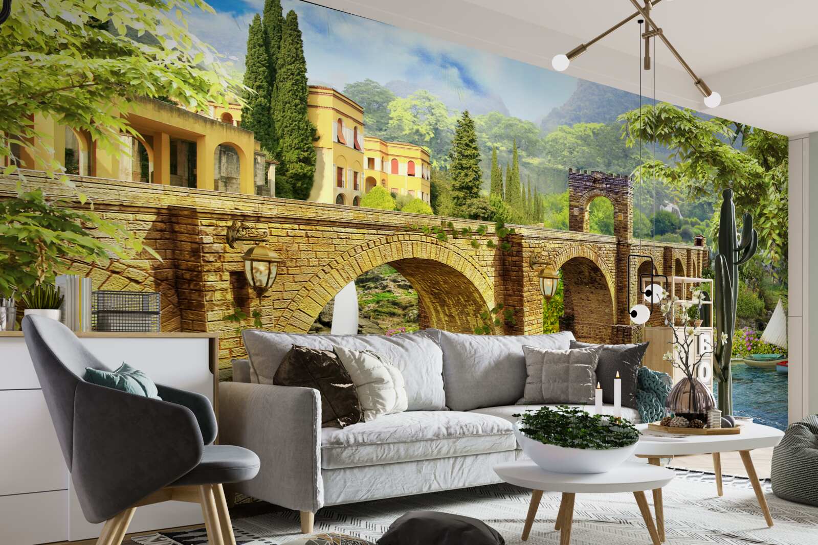 Фотошпалери чудовий архітектурний міст через канал