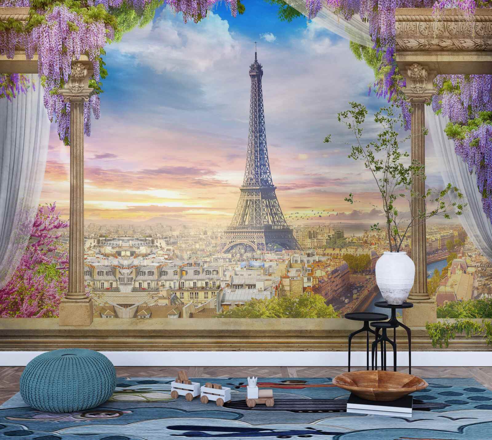 Фотошпалери чудовий вид на Ейфелеву вежу