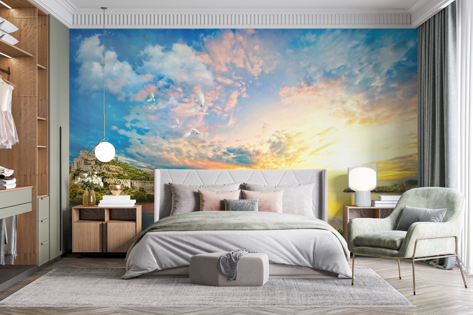 Фотошпалери дельфіни виходять з води