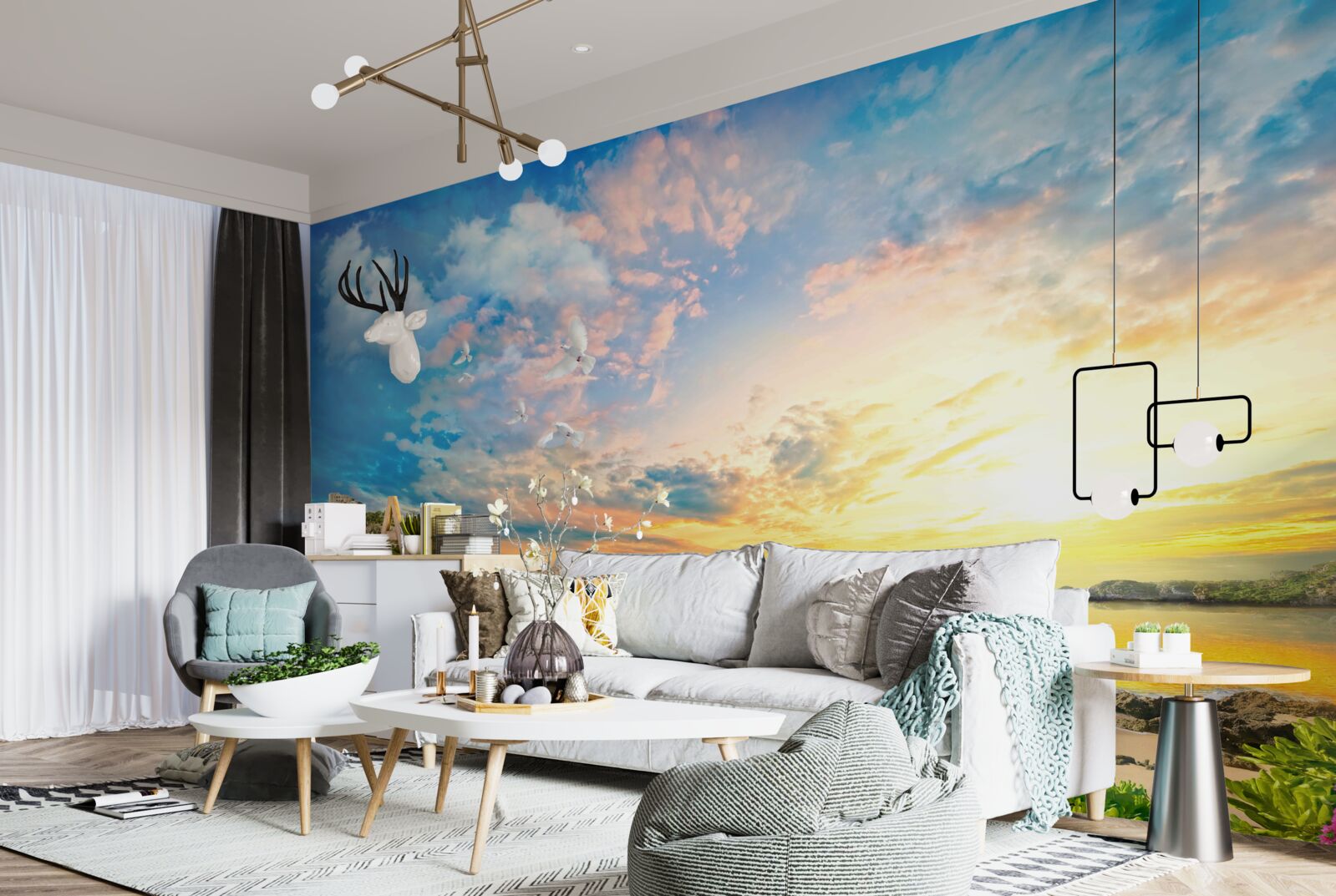 Фотошпалери дельфіни виходять з води