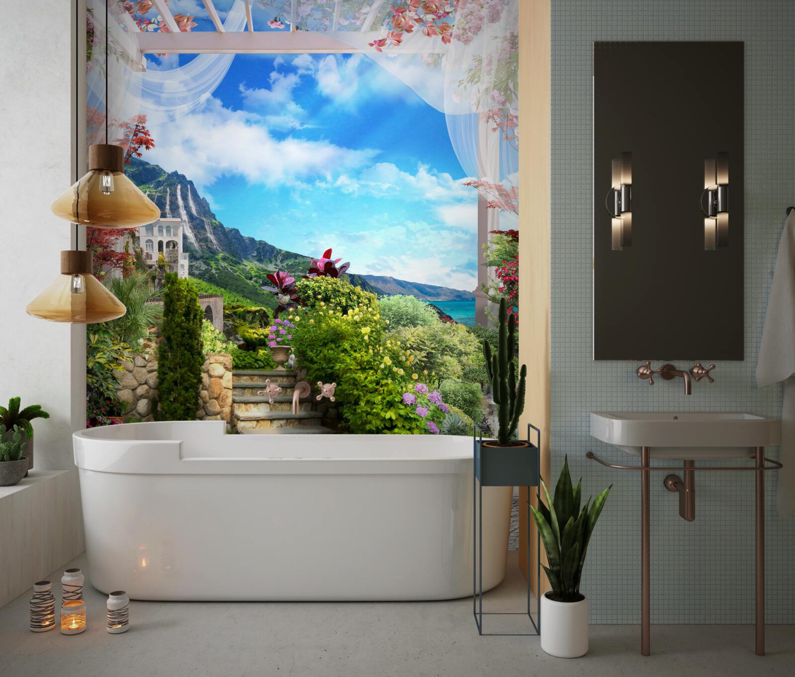 Фотошпалери прибережний сад