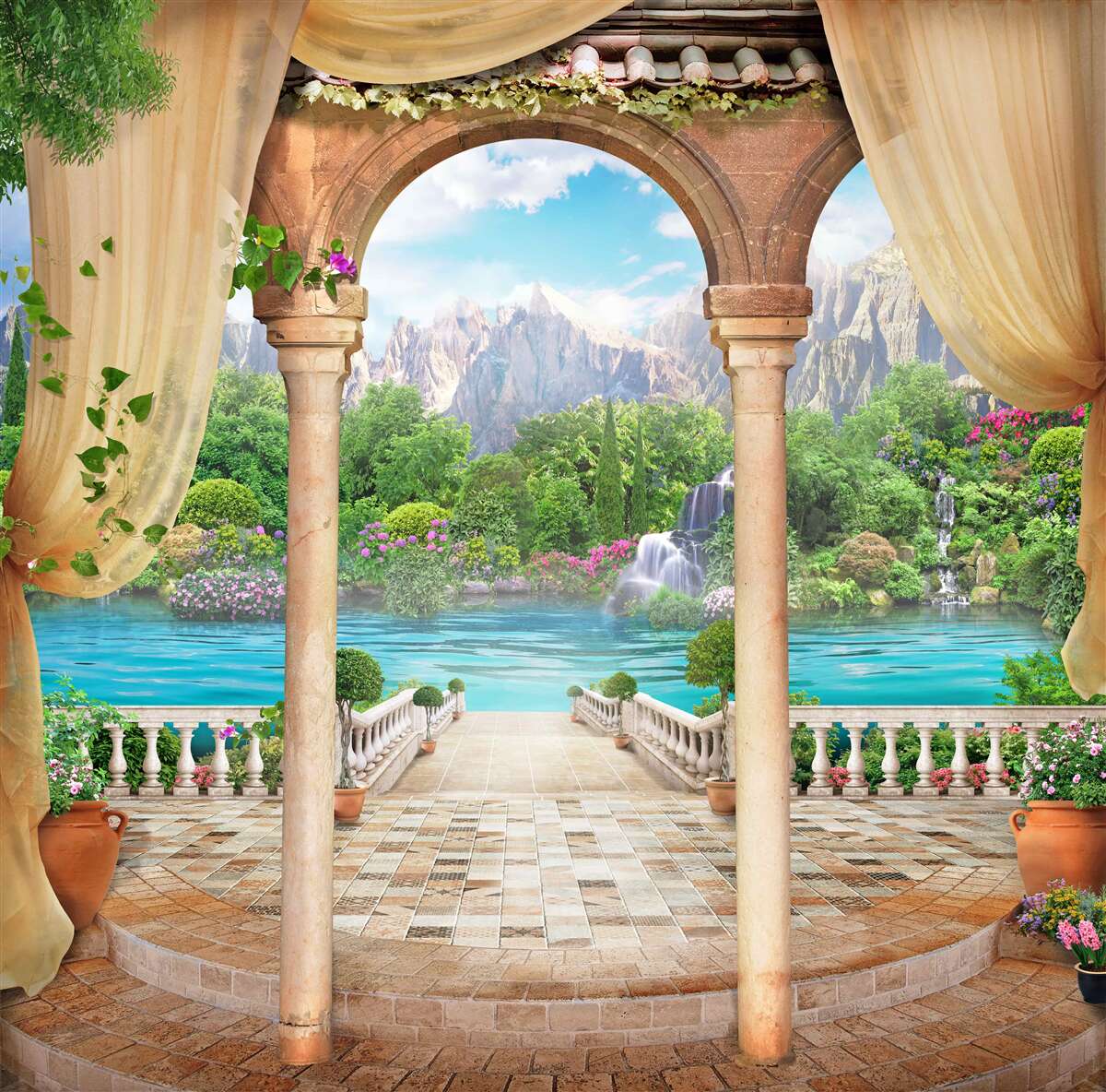 Фотошпалери зручна альтанка для відпочинку