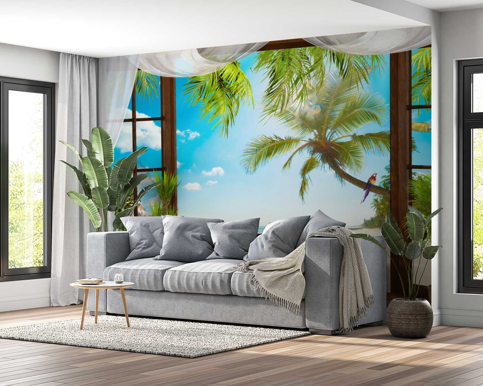 Фотошпалери вихід з будинку на піщаний пляж