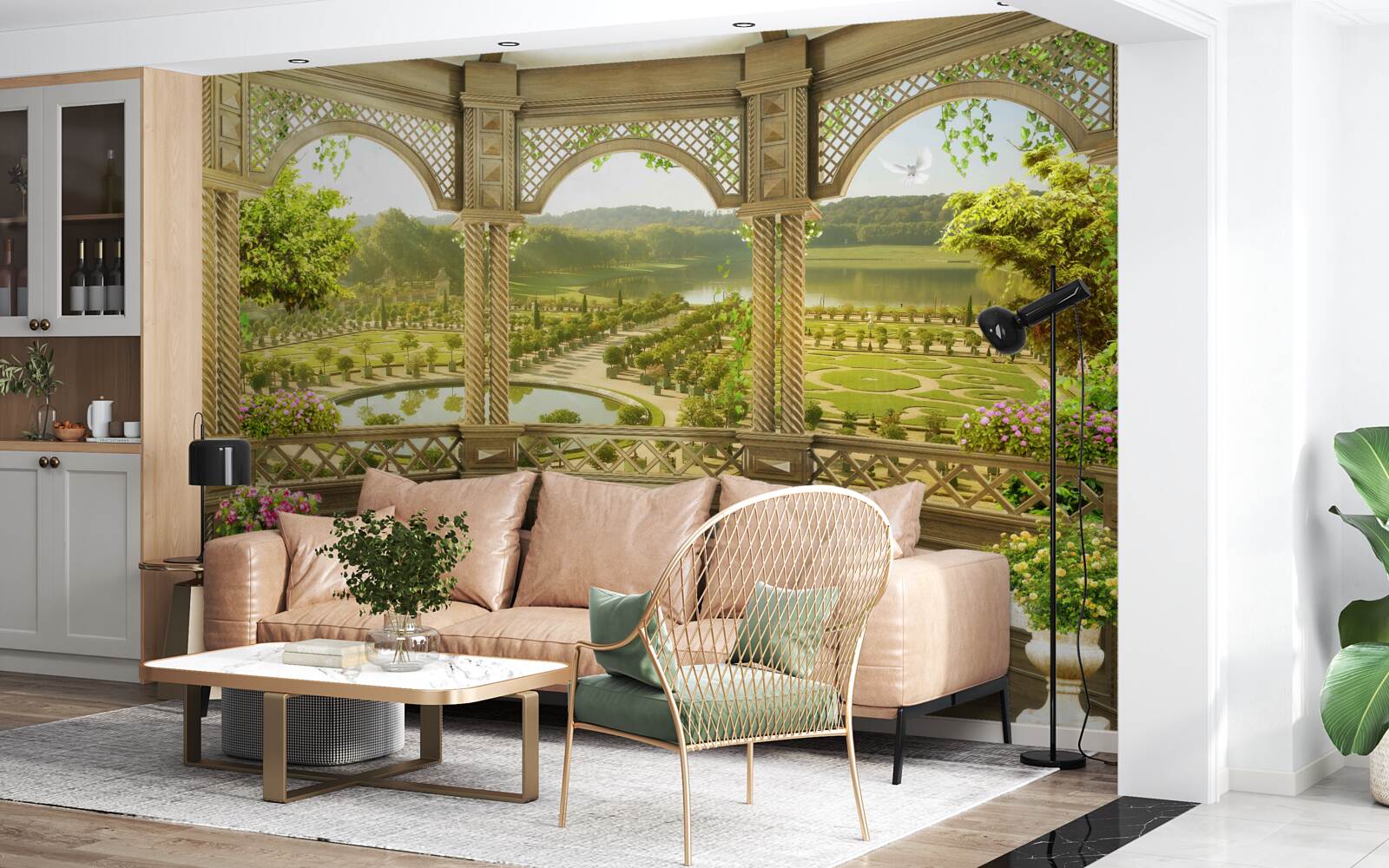 Фотошпалери елегантна різьблена альтанка