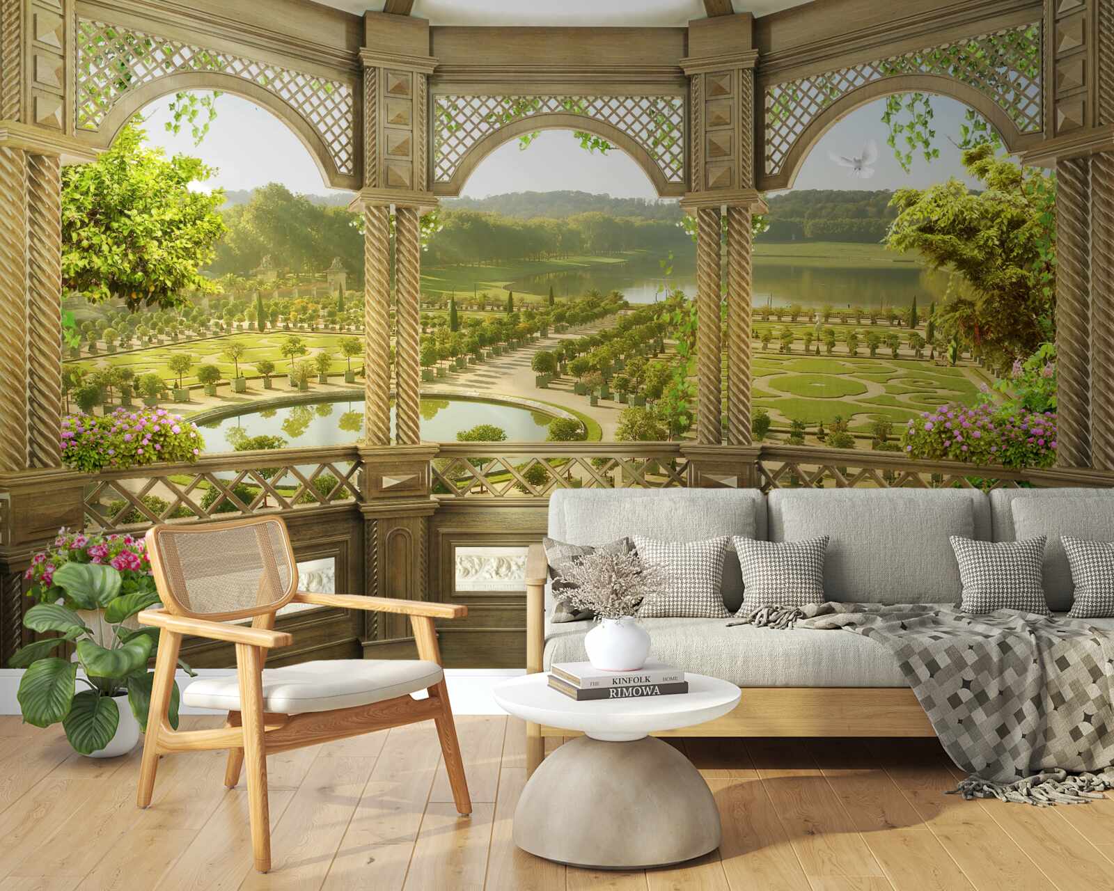 Фотошпалери елегантна різьблена альтанка