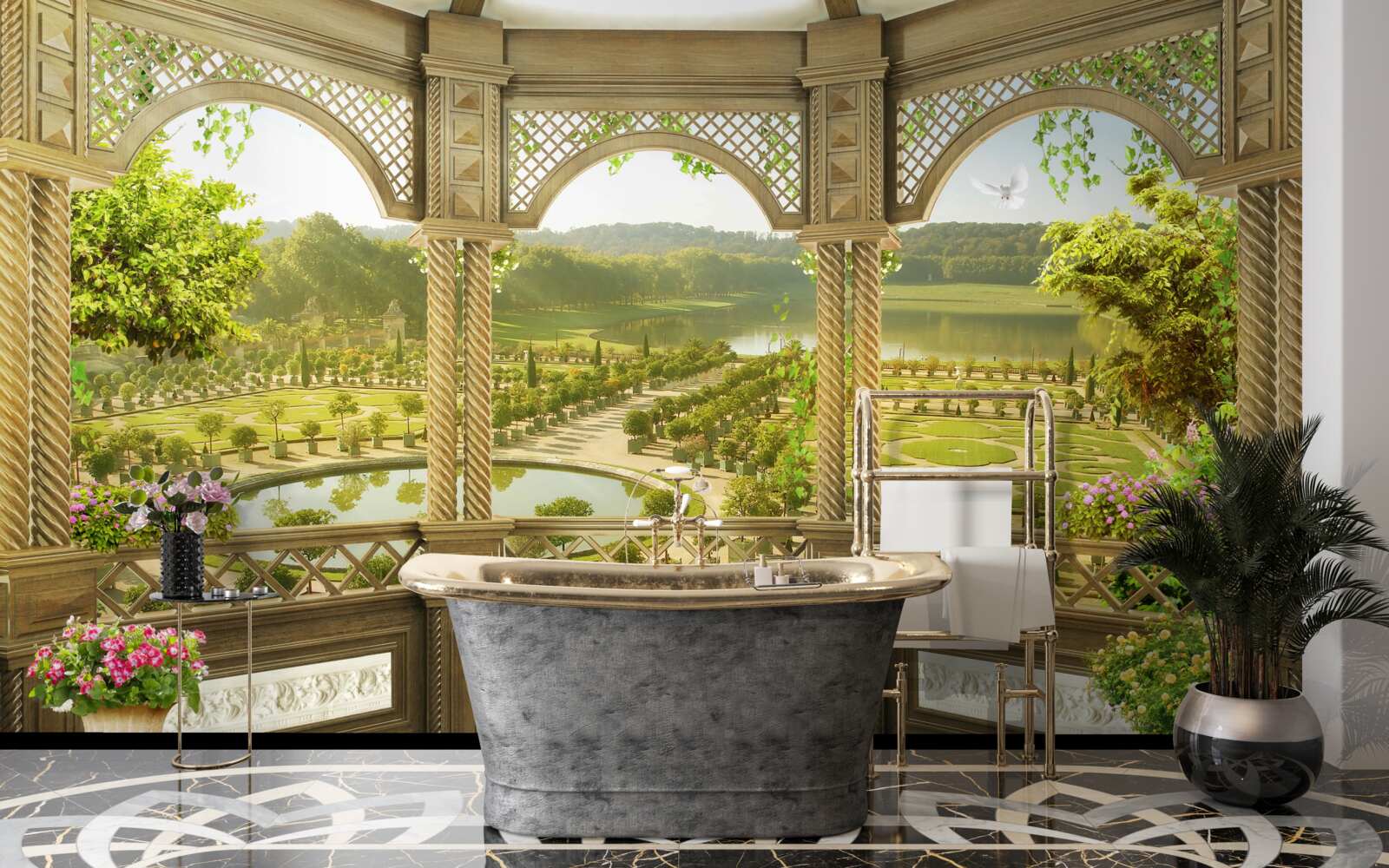 Фотошпалери елегантна різьблена альтанка