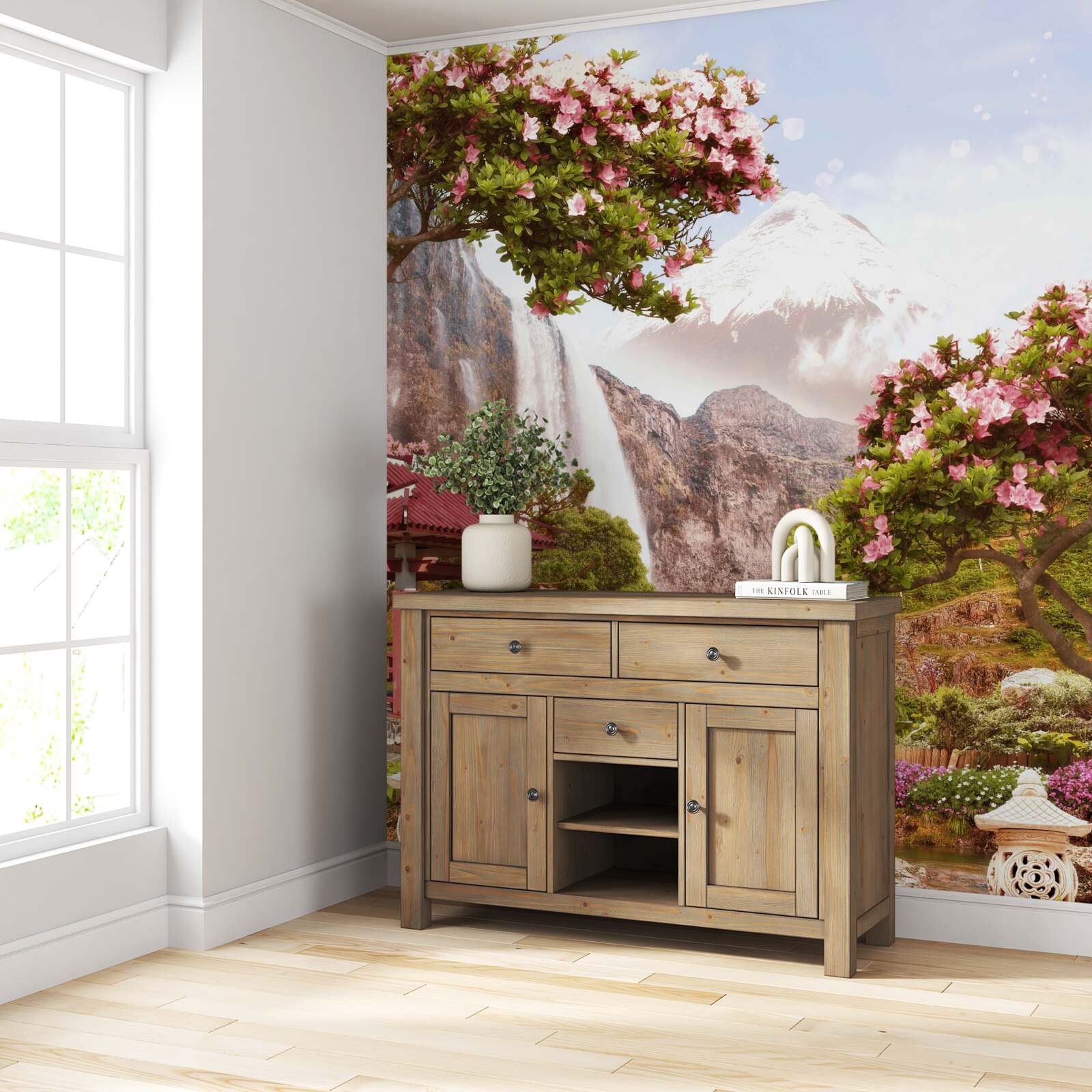 Фотошпалери сад, квітучий китайською красою