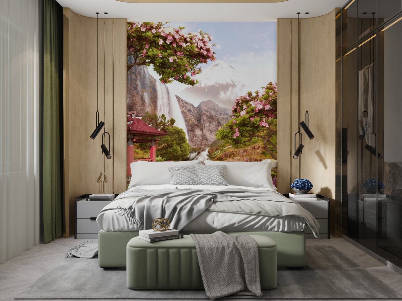 Фотошпалери сад, квітучий китайською красою