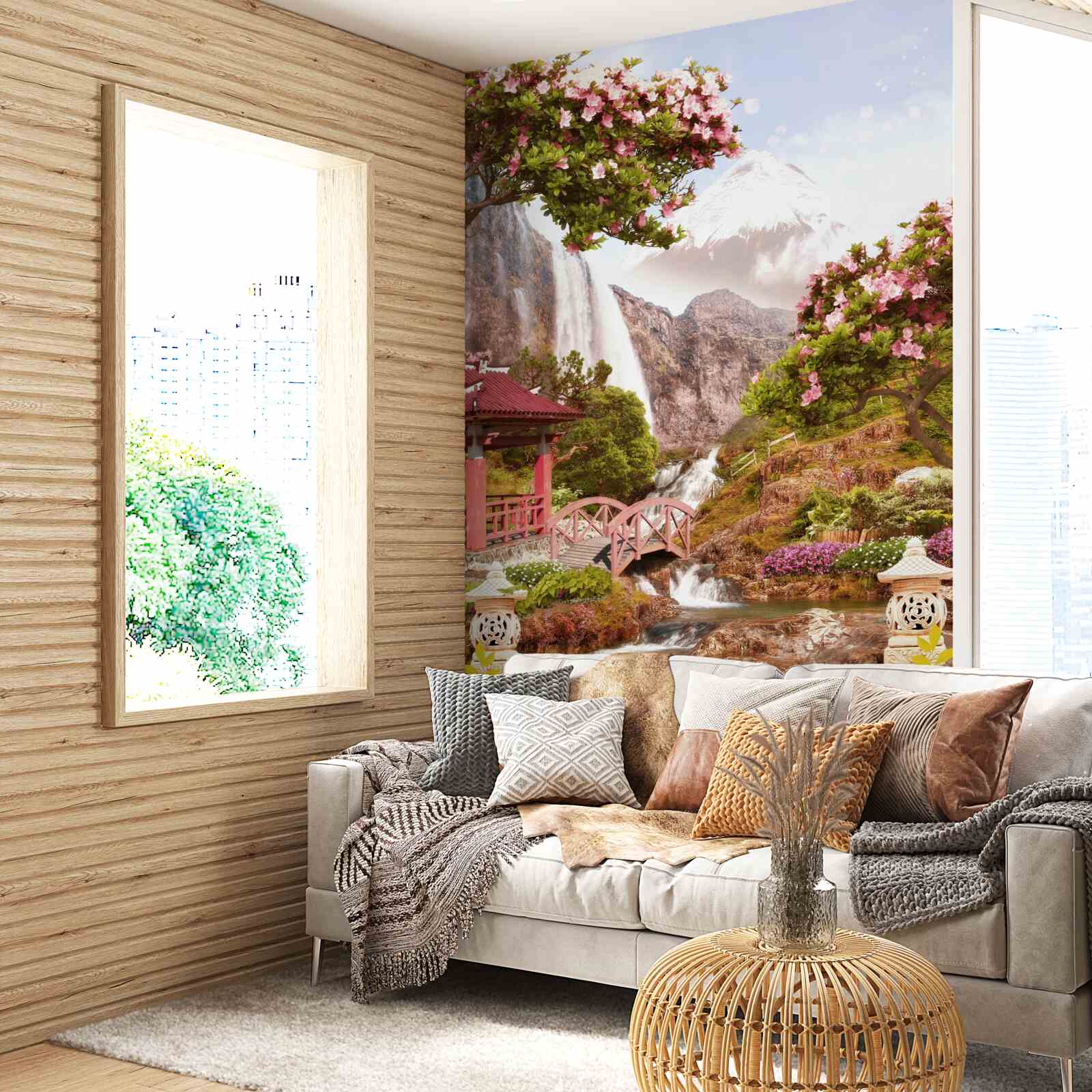 Фотошпалери сад, квітучий китайською красою