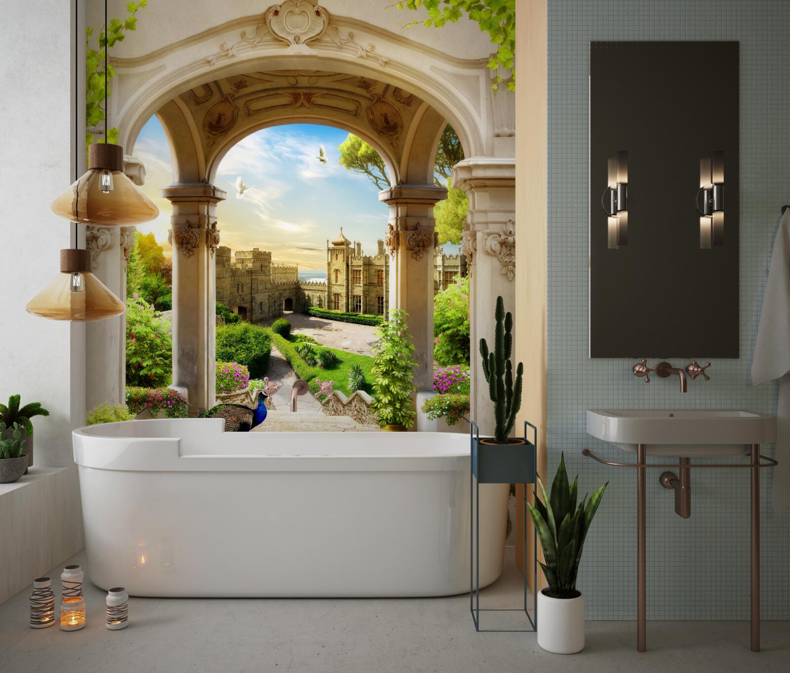 Фотошпалери платформа з колонами