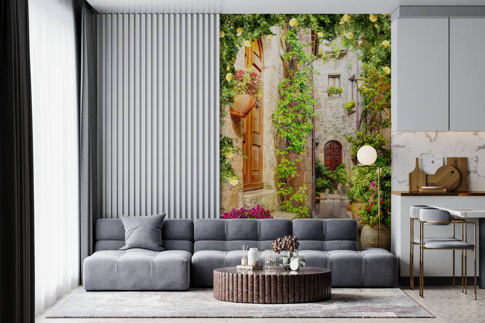 Фотошпалери вузька міська вулиця