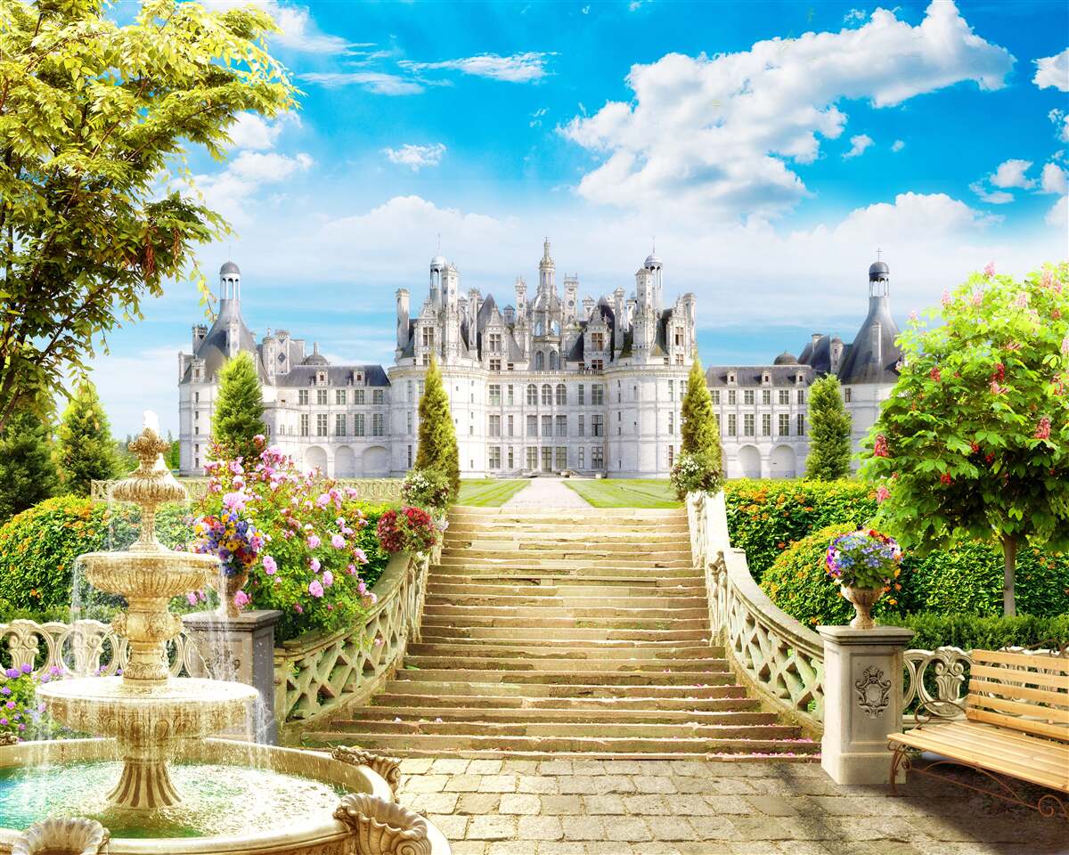 Фотошпалери сходинки, що ведуть на галявину біля замку