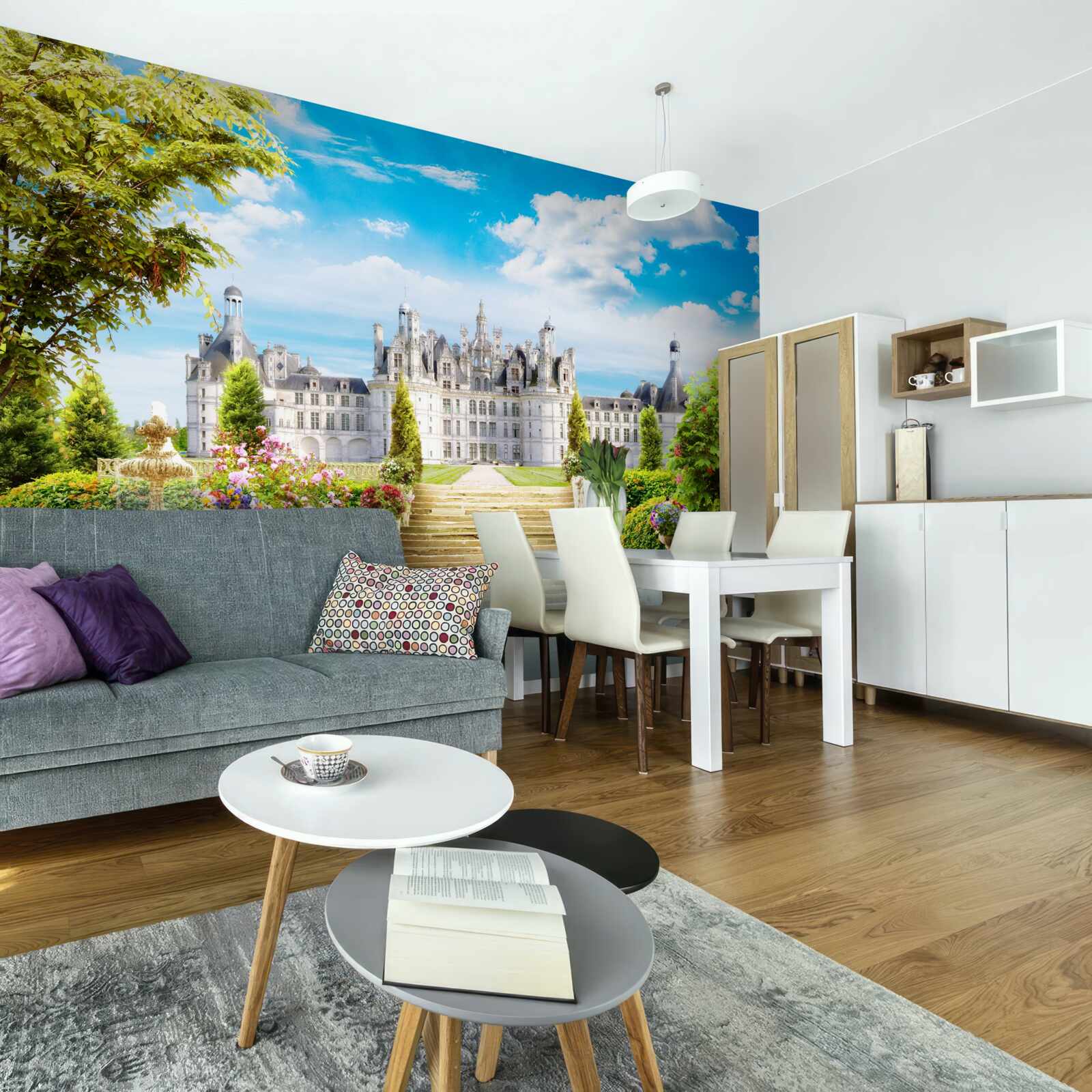 Фотошпалери сходинки, що ведуть на галявину біля замку