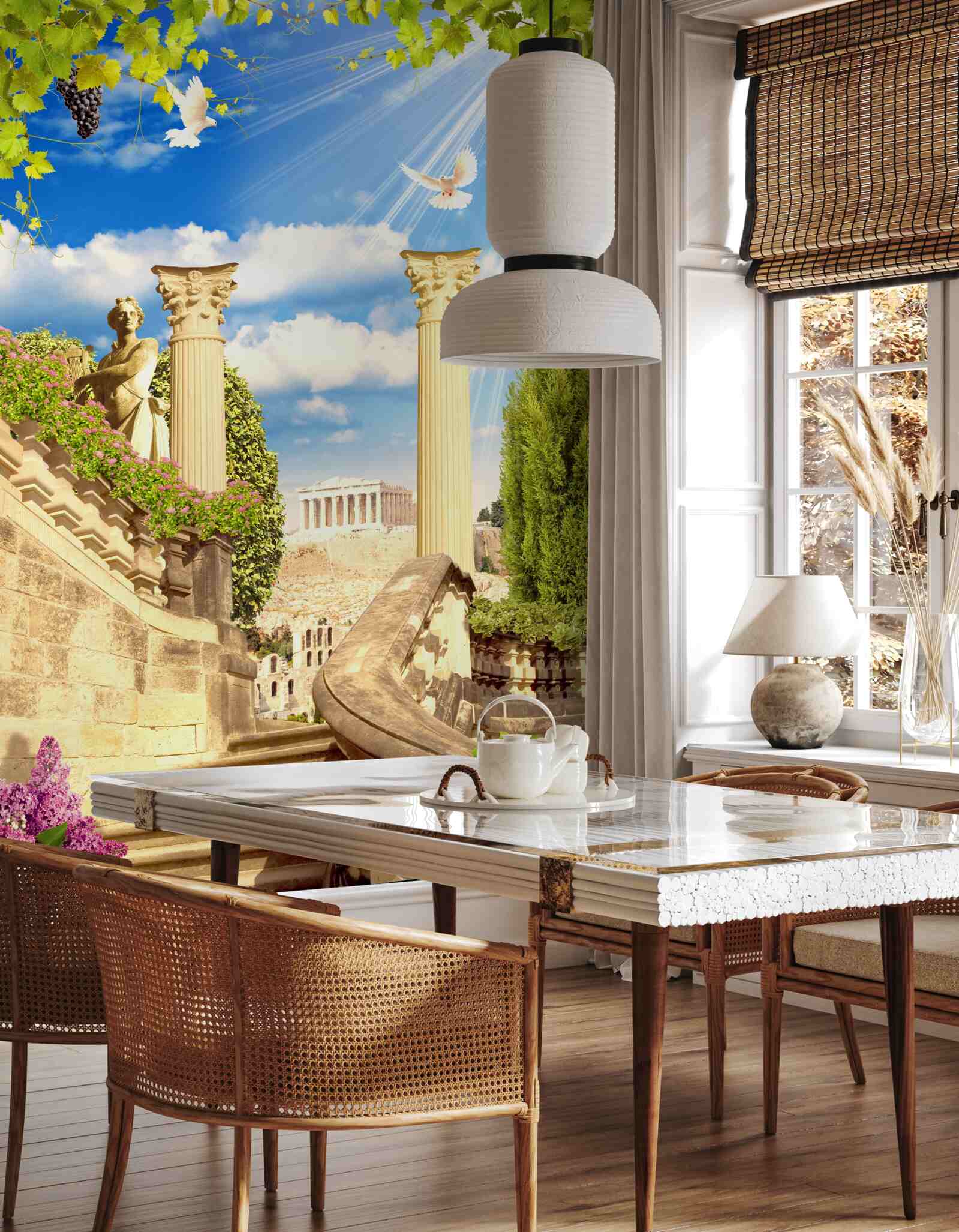 Фотошпалери Колони та скульптура в грецькому стилі