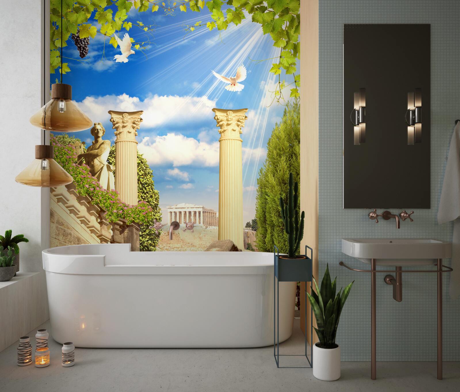 Фотошпалери Колони та скульптура в грецькому стилі