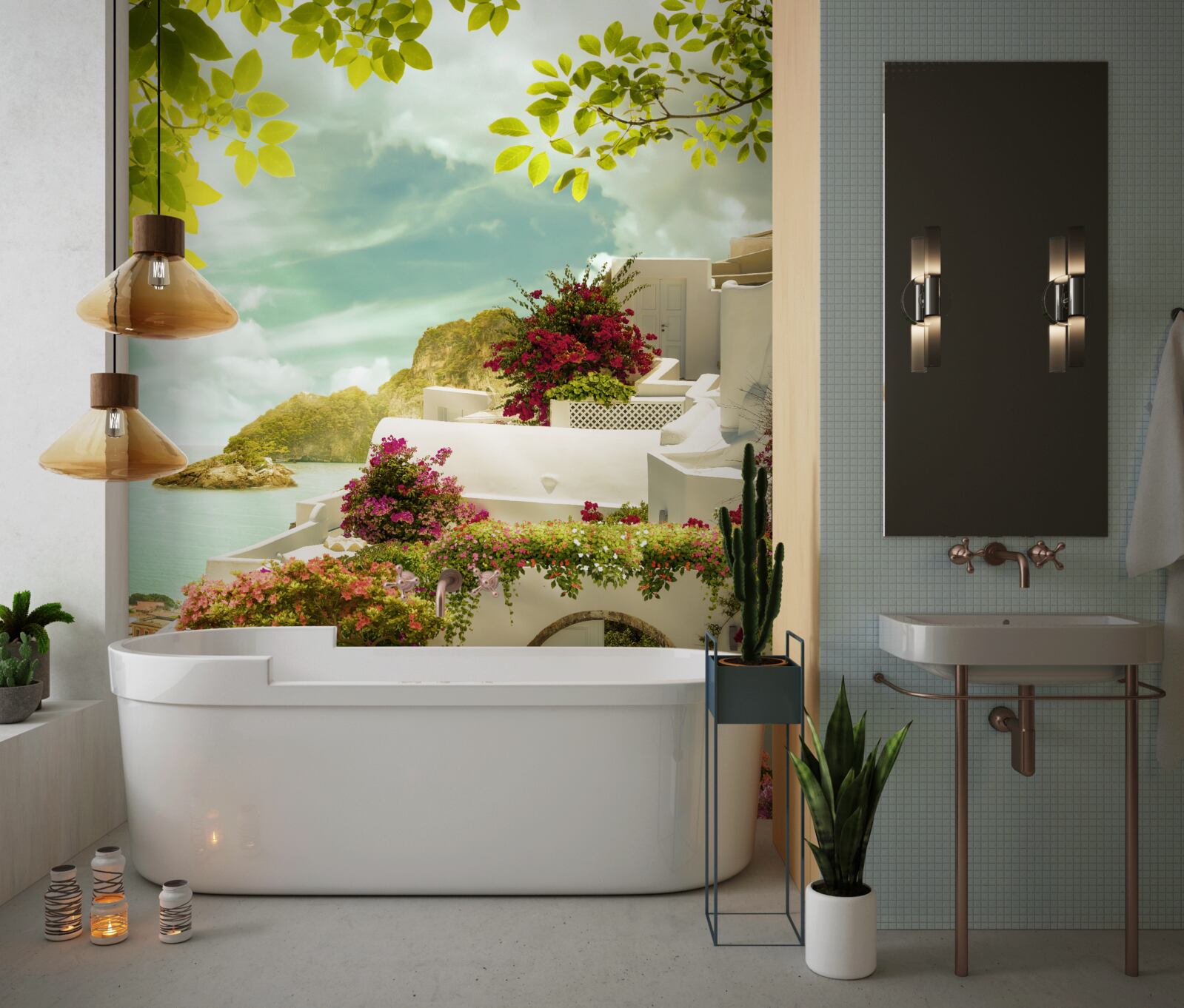 Фотошпалери білі грецькі будівлі