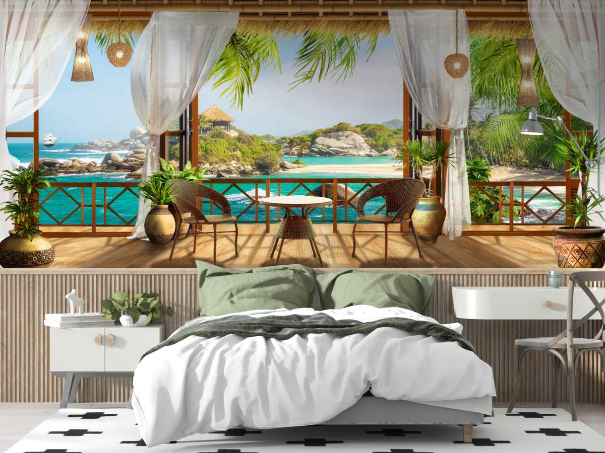 Фотошпалери веранда на екзотичному острові