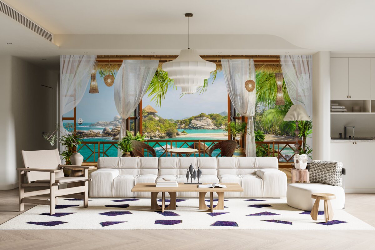 Фотошпалери веранда на екзотичному острові