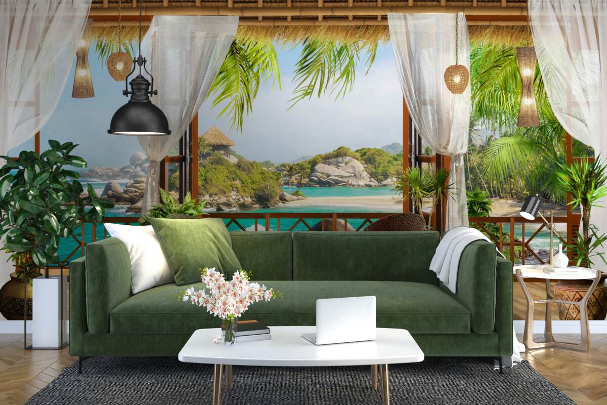 Фотошпалери веранда на екзотичному острові