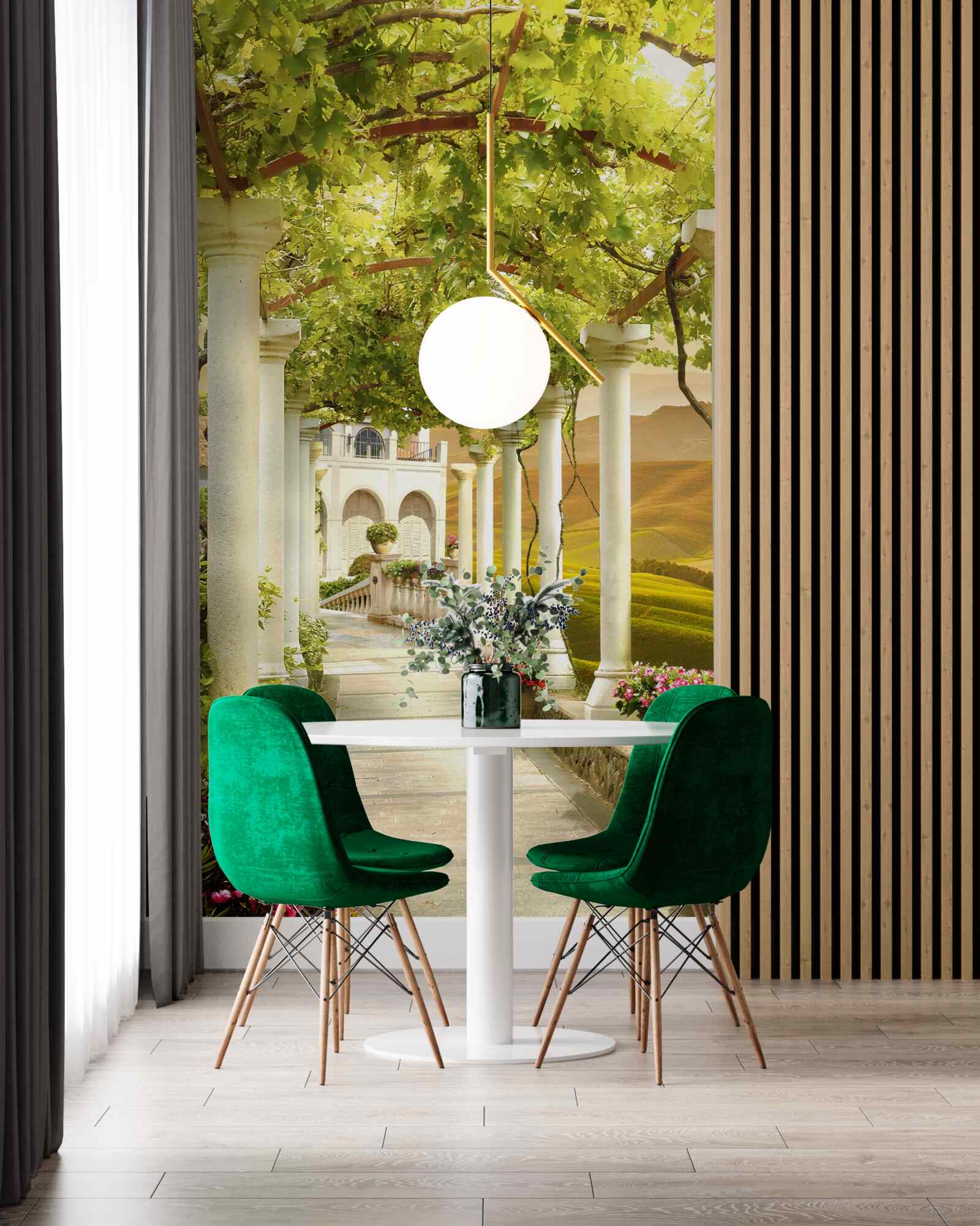 Фотошпалери виноградні лози обвивають колони