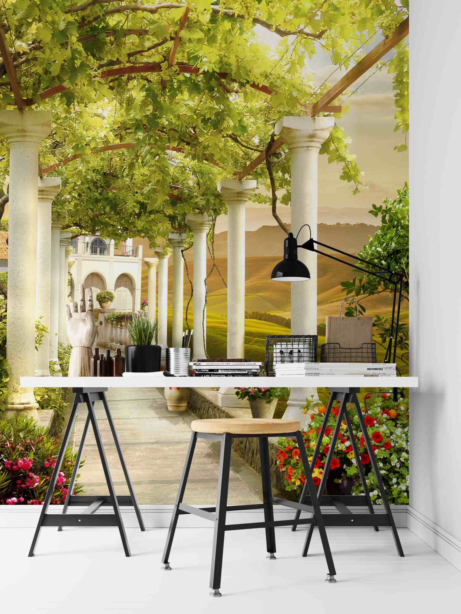 Фотошпалери виноградні лози обвивають колони