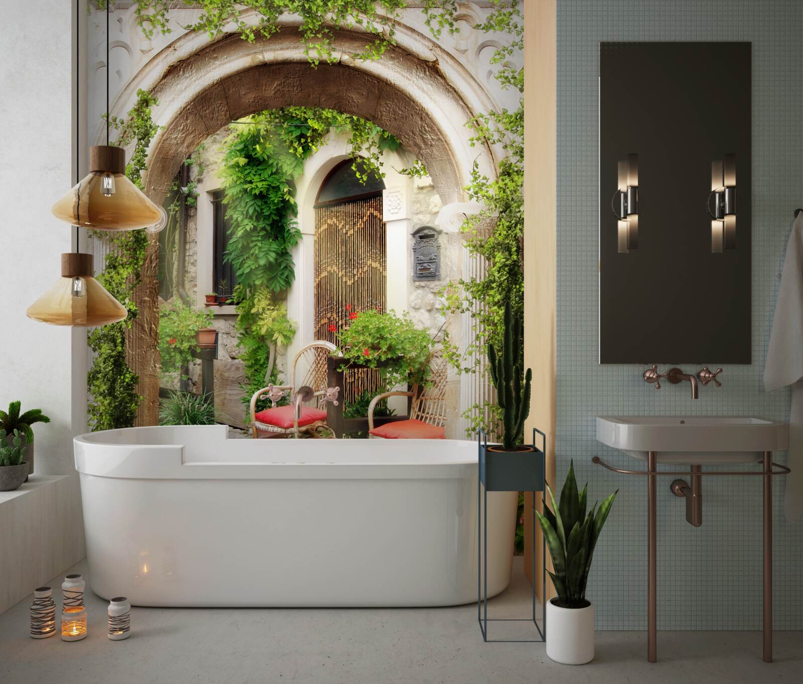 Фотошпалери старовинний дворик в історичній частині міста