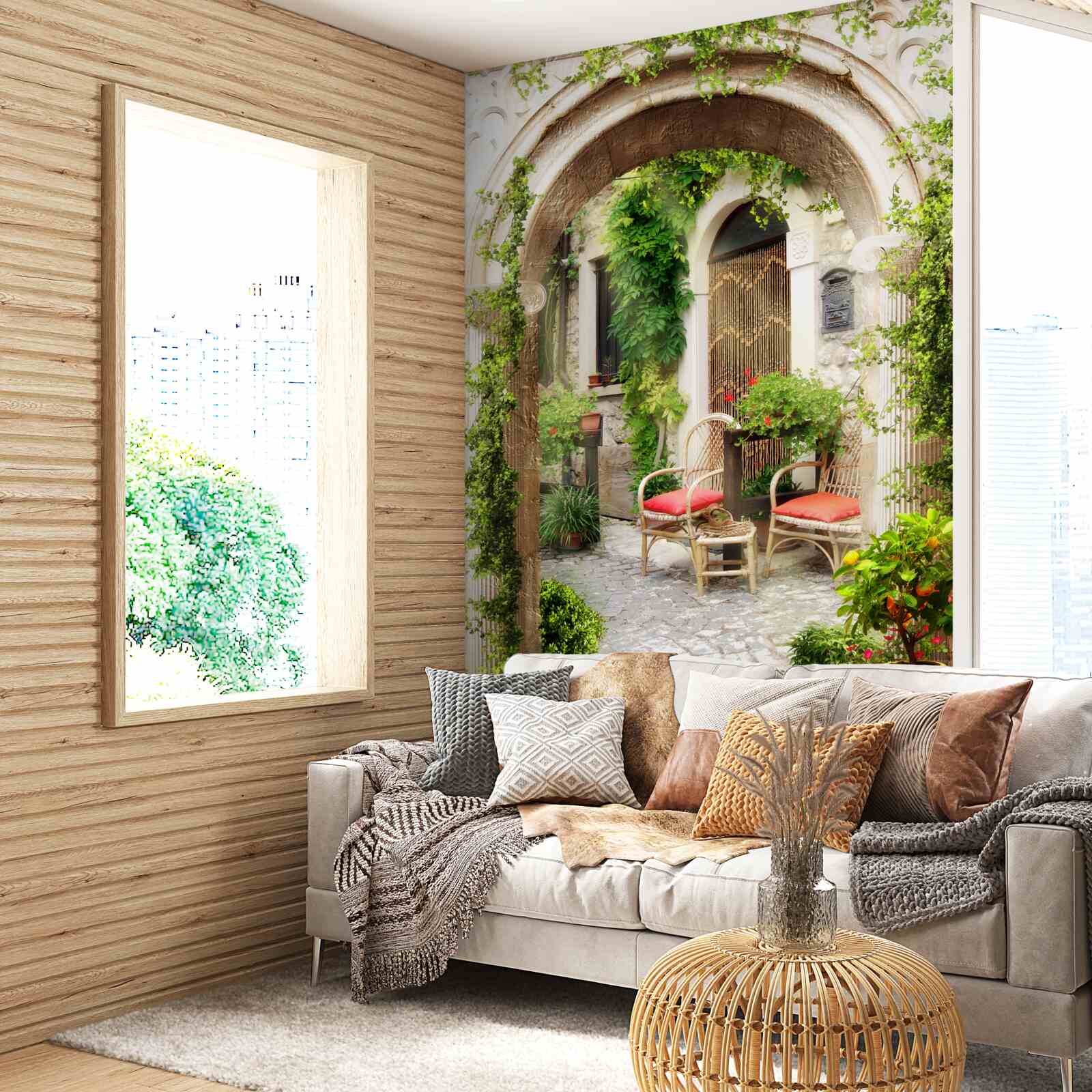 Фотошпалери старовинний дворик в історичній частині міста