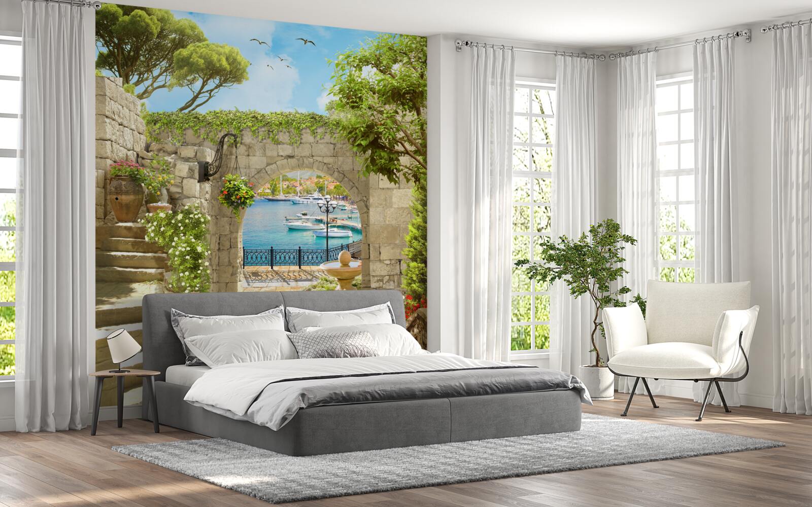 Фотошпалери дорога з видом на море