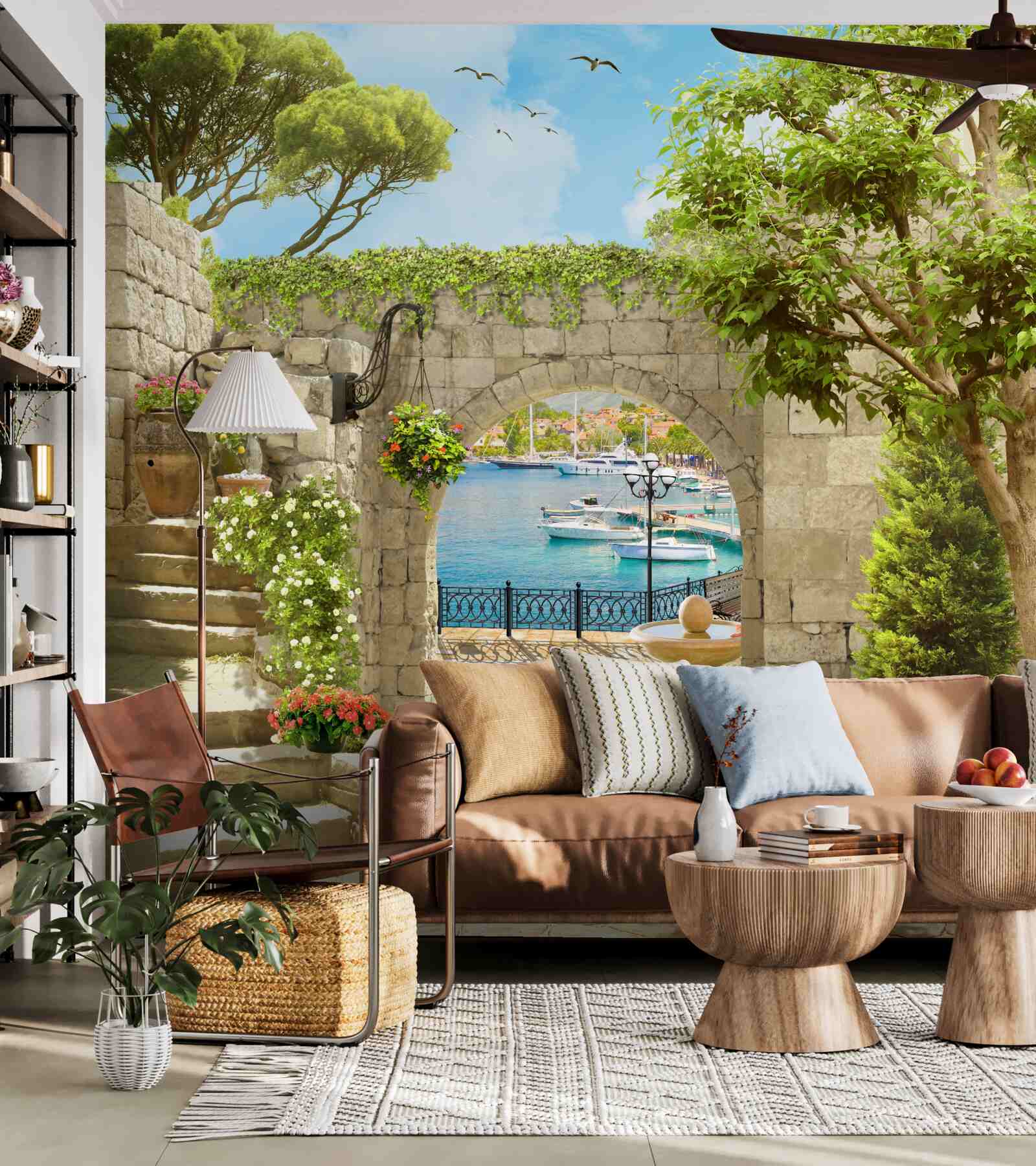 Фотошпалери дорога з видом на море