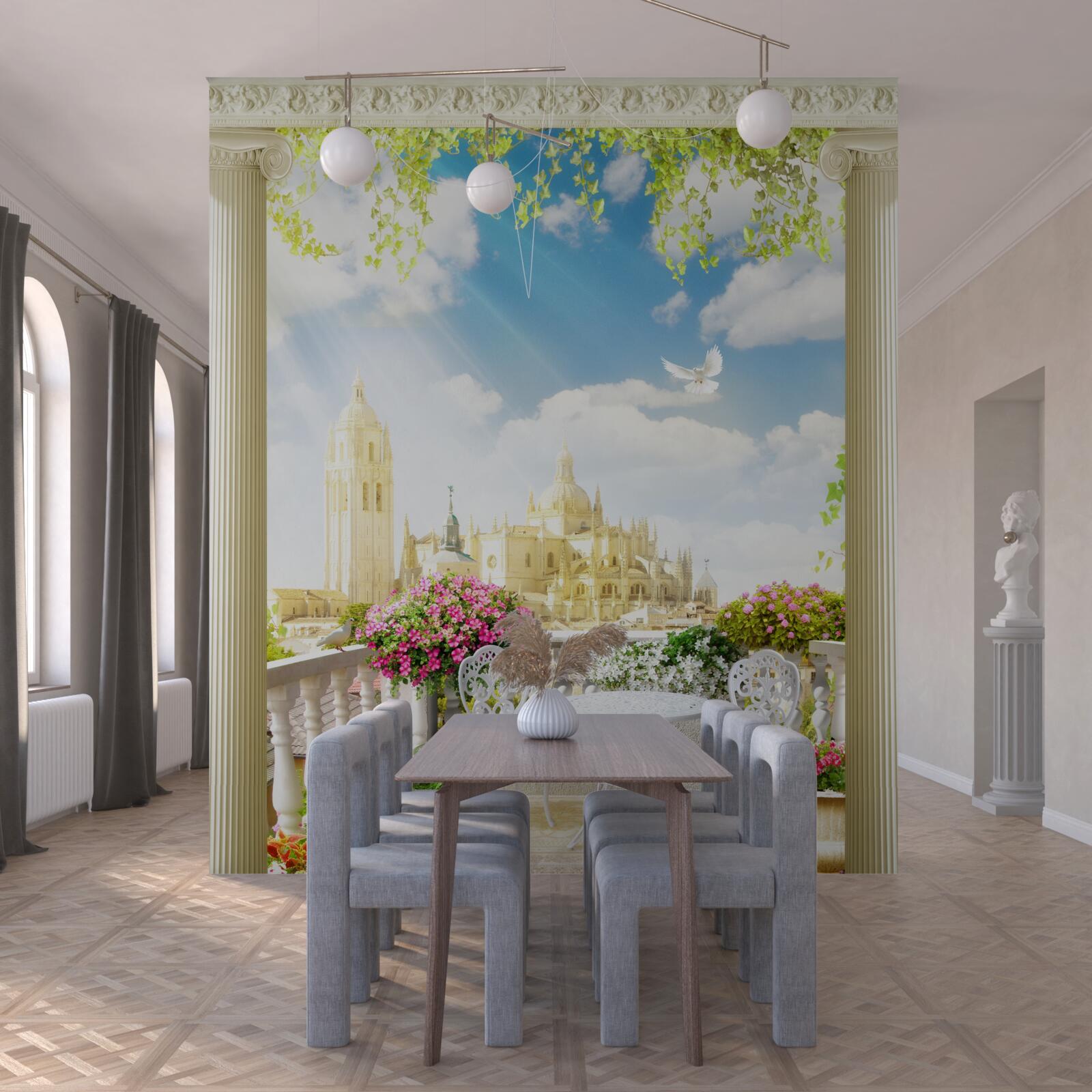 Фотошпалери тераса з прекрасним видом на історичні будівлі