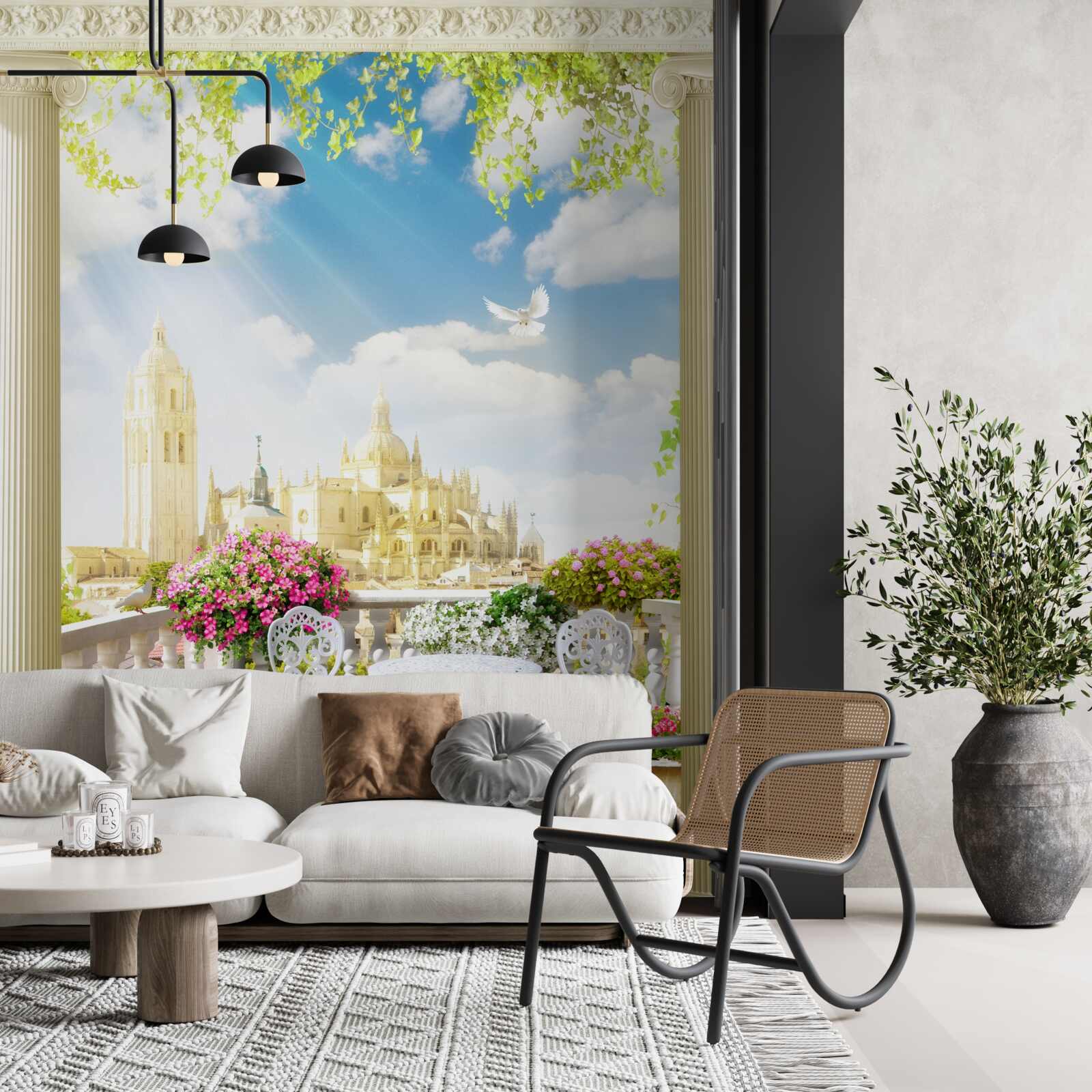 Фотошпалери тераса з прекрасним видом на історичні будівлі