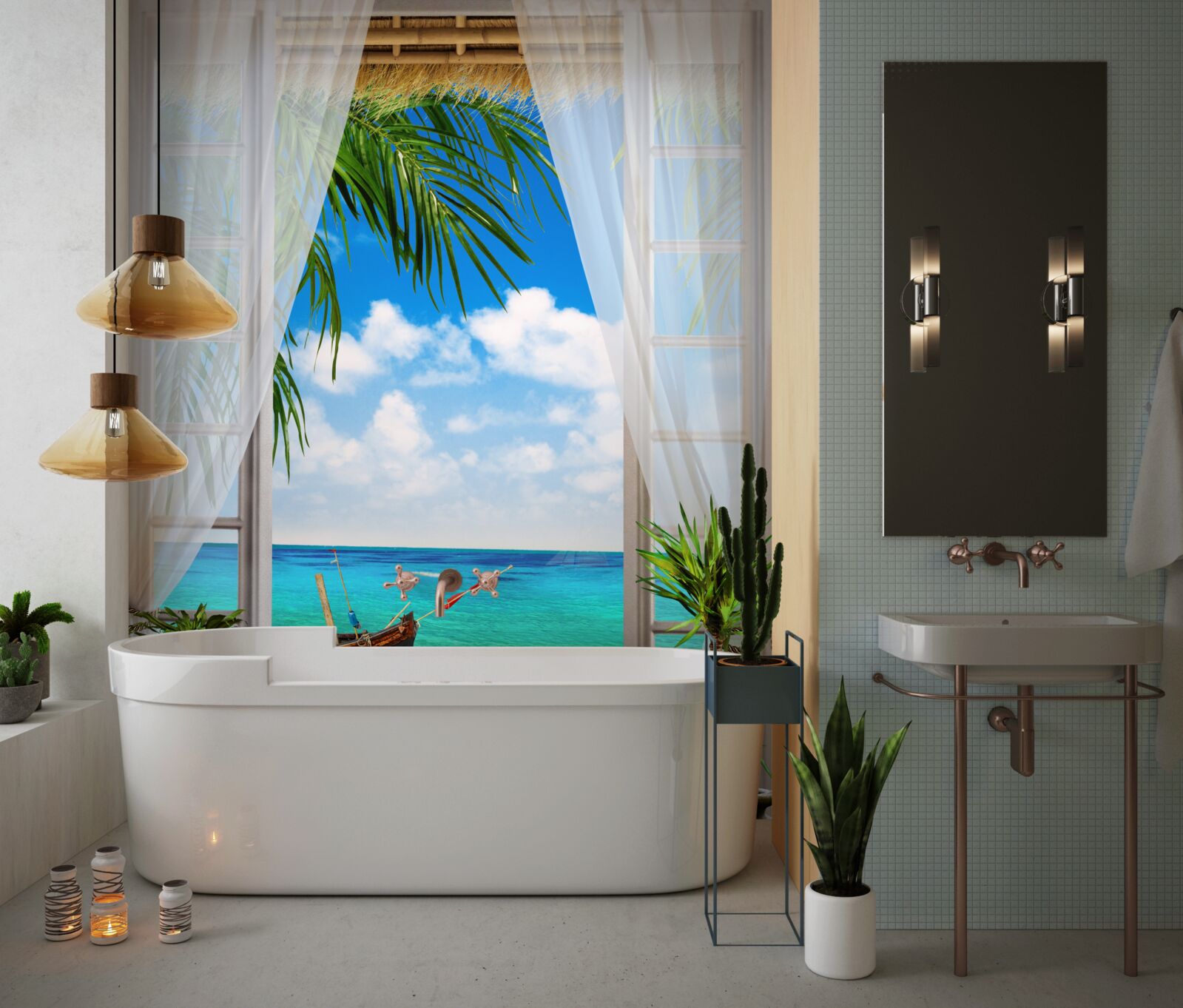 Фотошпалери доступ до моря та човнів