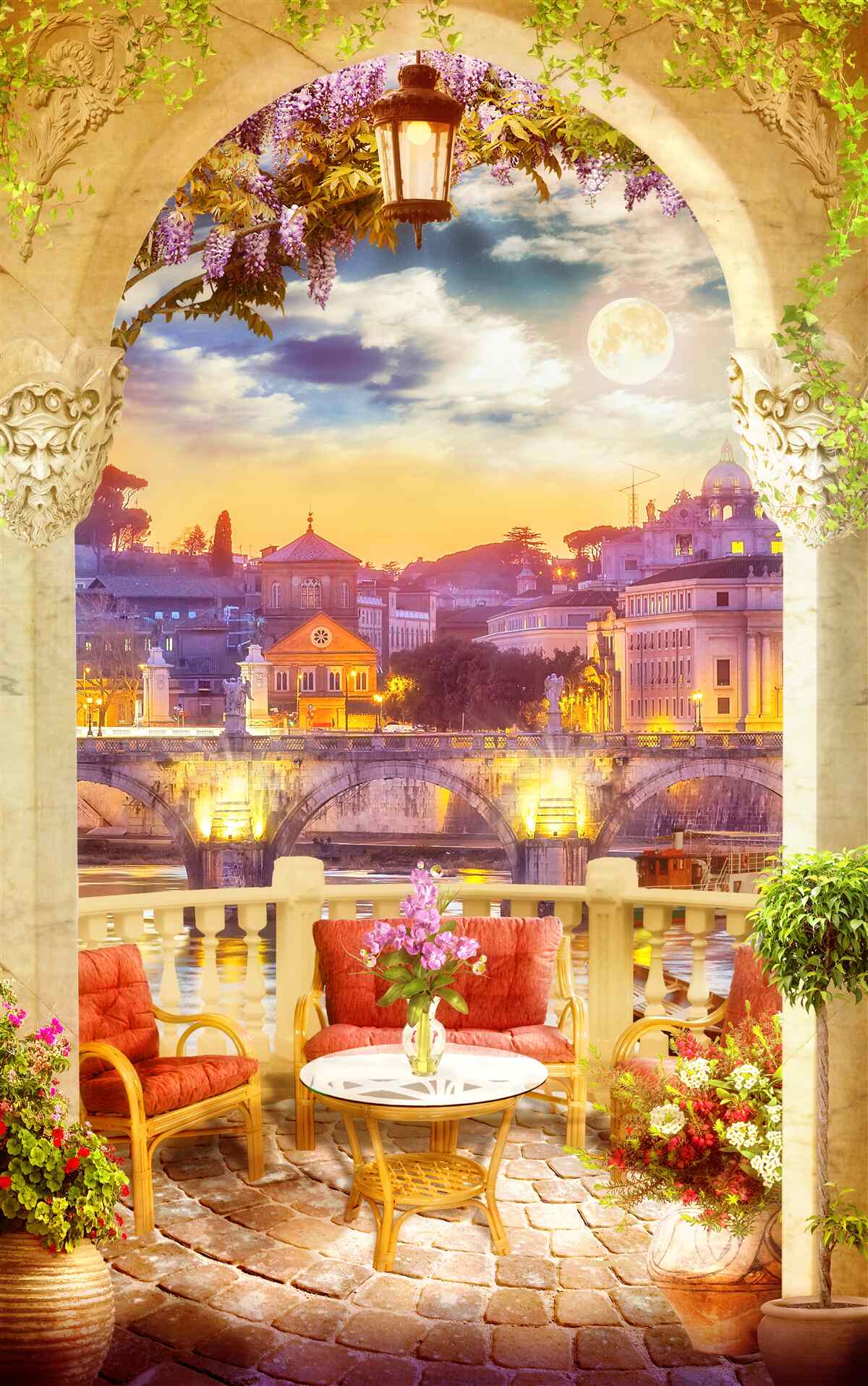 Фотошпалери лоджія з меблями для відпочинку