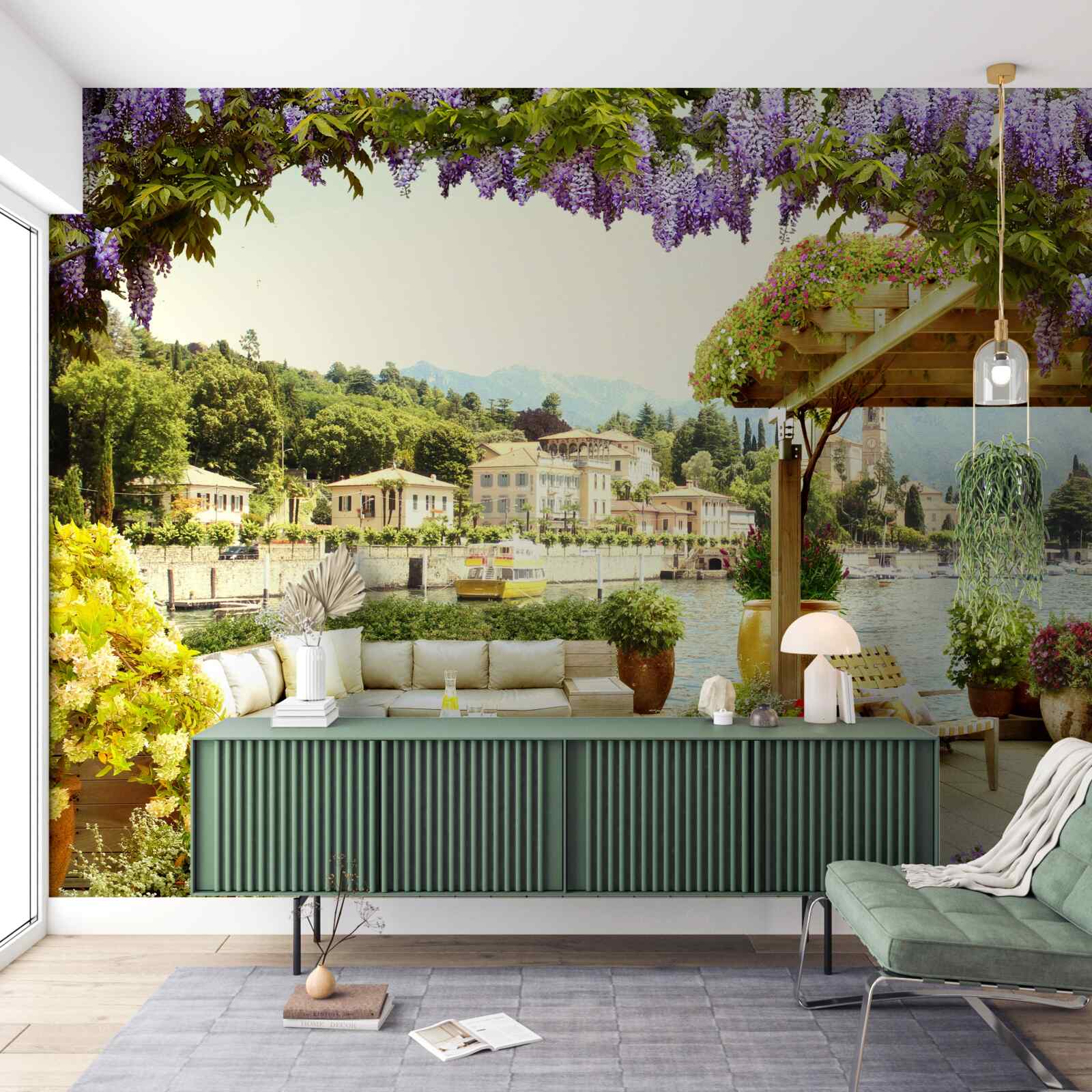 Фотошпалери об'єкт з бузковим дахом