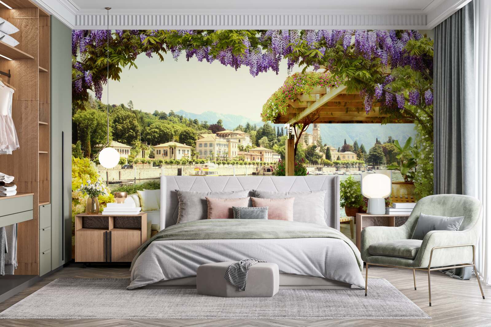 Фотошпалери об'єкт з бузковим дахом