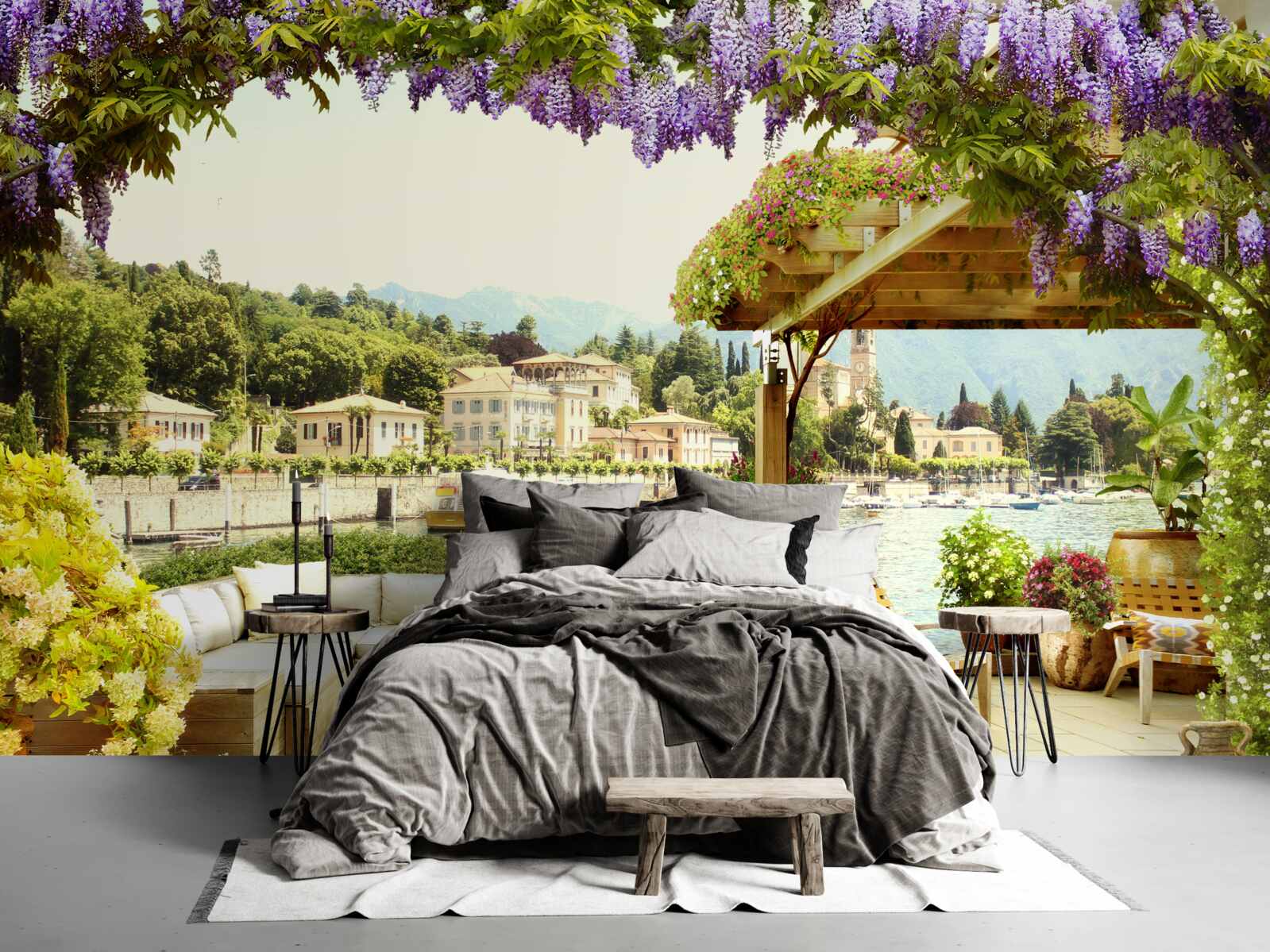 Фотошпалери об'єкт з бузковим дахом