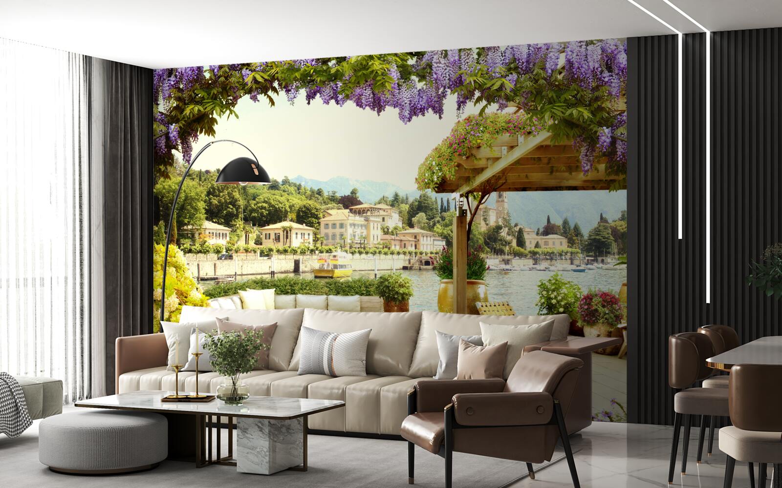 Фотошпалери об'єкт з бузковим дахом