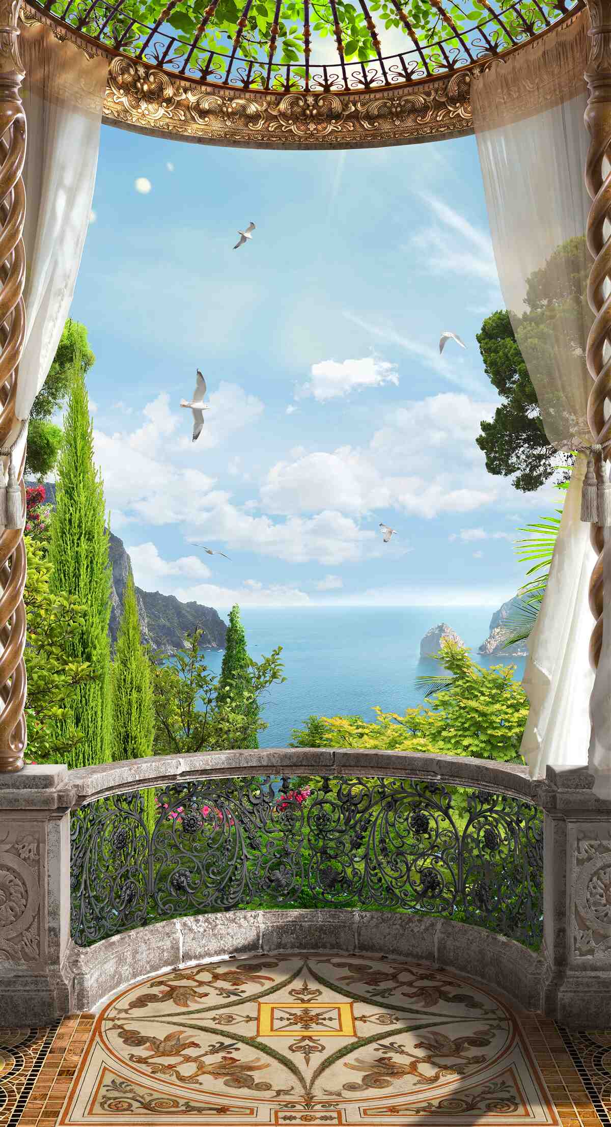 Фотошпалери чудовий вид, який відкривається з балкона